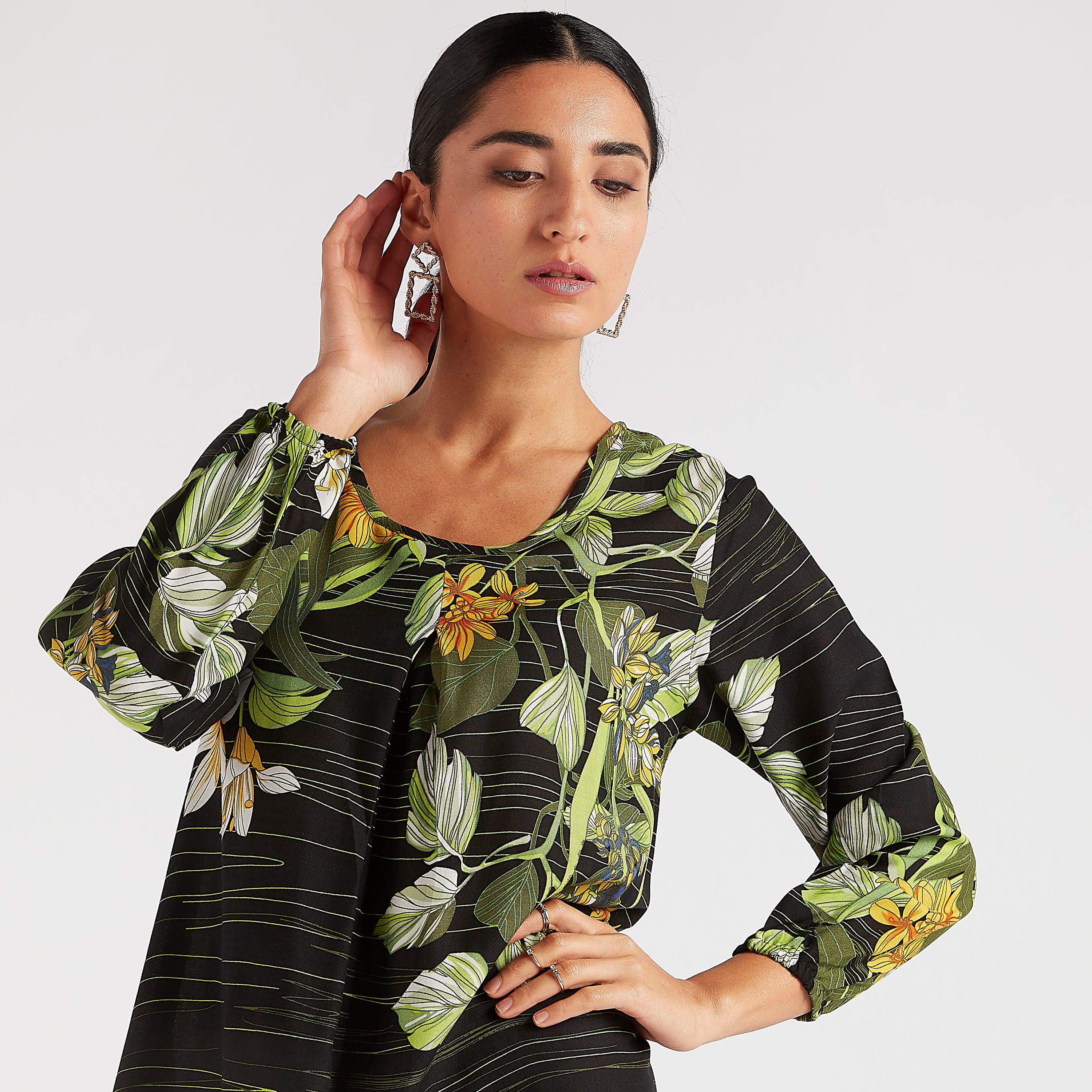 فستان إيه لاين طويل بطبعات أزهار وأكمام طويلة-women-clothing-dresses-image-3
