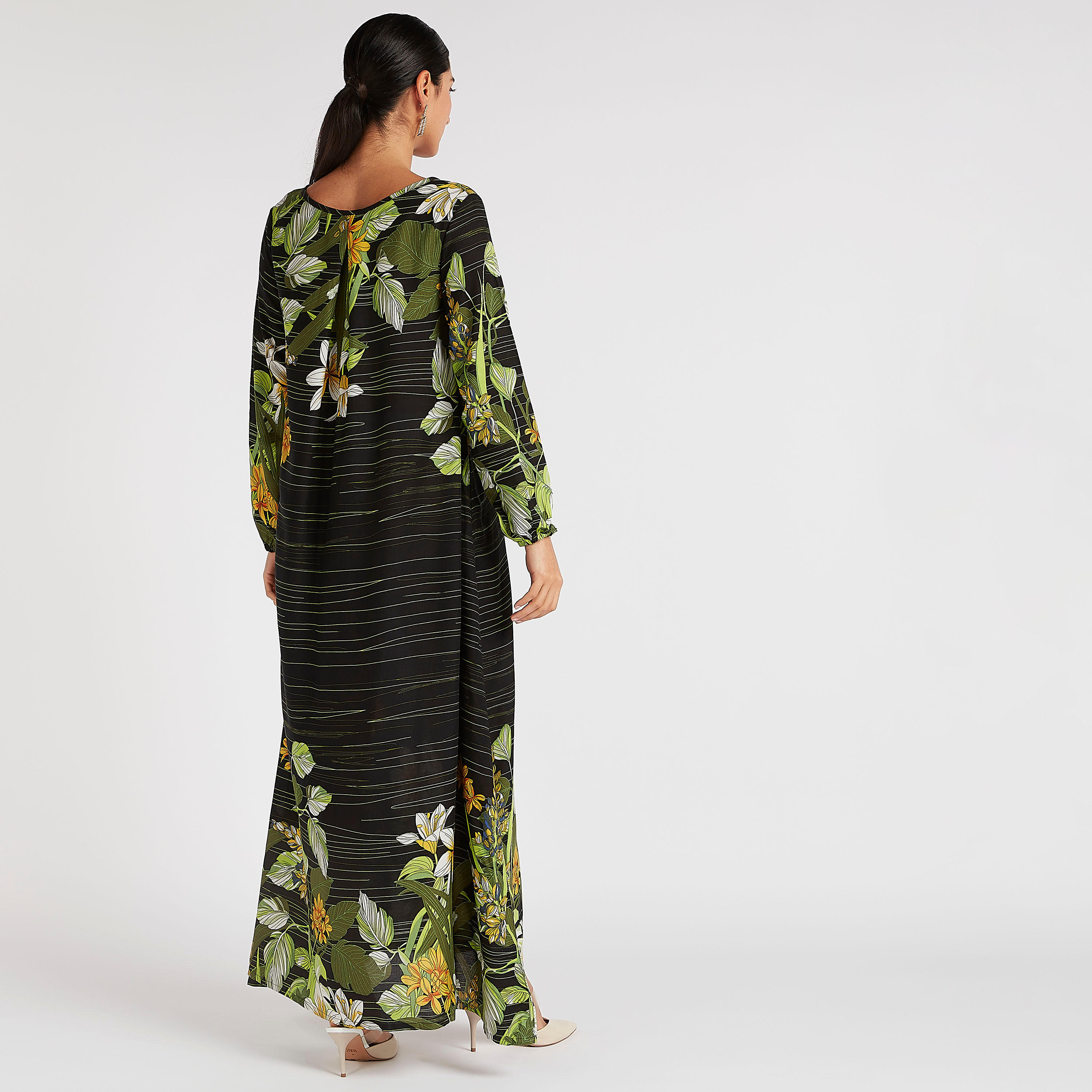 فستان إيه لاين طويل بطبعات أزهار وأكمام طويلة-women-clothing-dresses-image-4