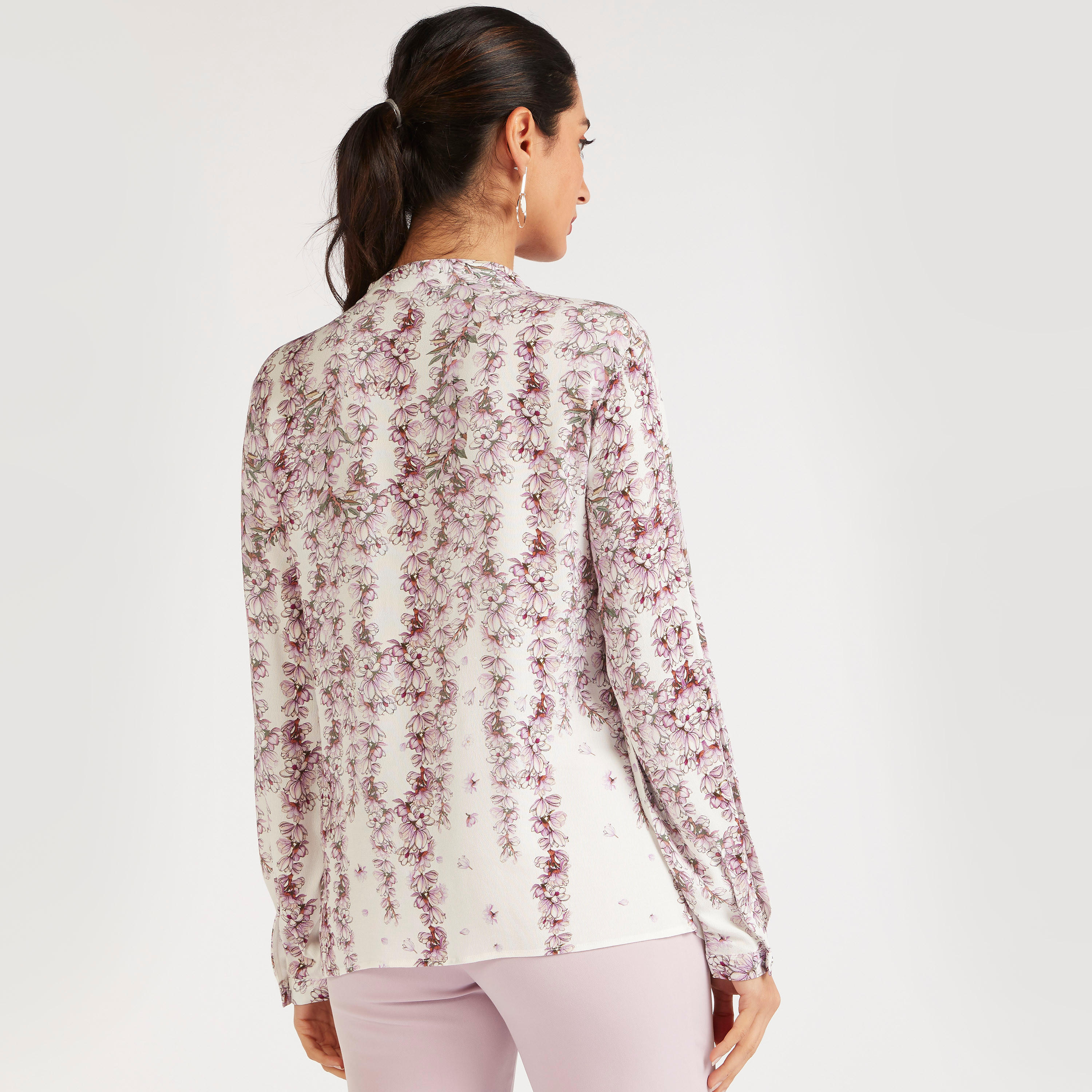 بلوزة بياقة ماندارين وأكمام طويلة وطبعات زهرية-women-clothing-shirtsandblouses-blouses-image-5