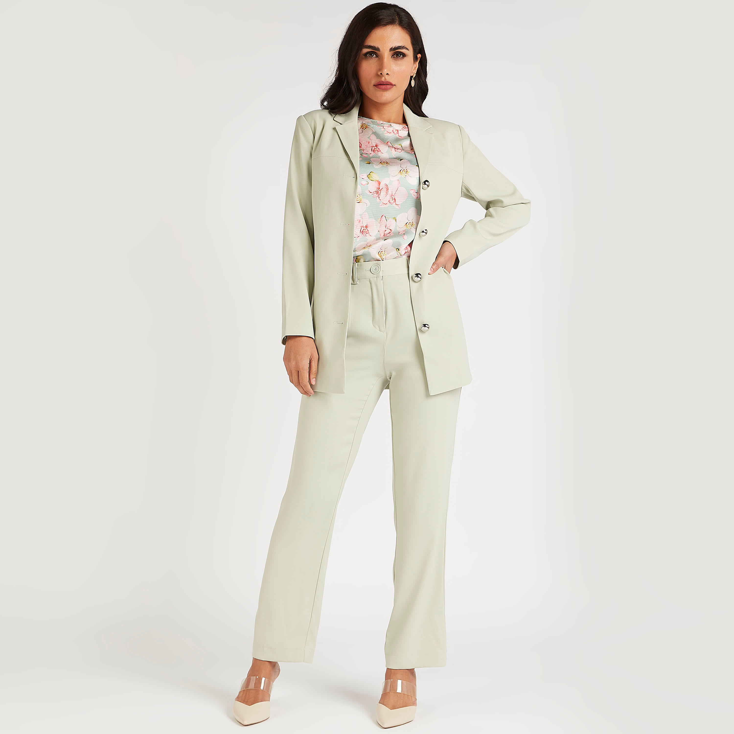بلوزة بياقة مستديرة وأكمام كاب وطبعات أزهار-women-clothing-shirtsandblouses-blouses-image-2