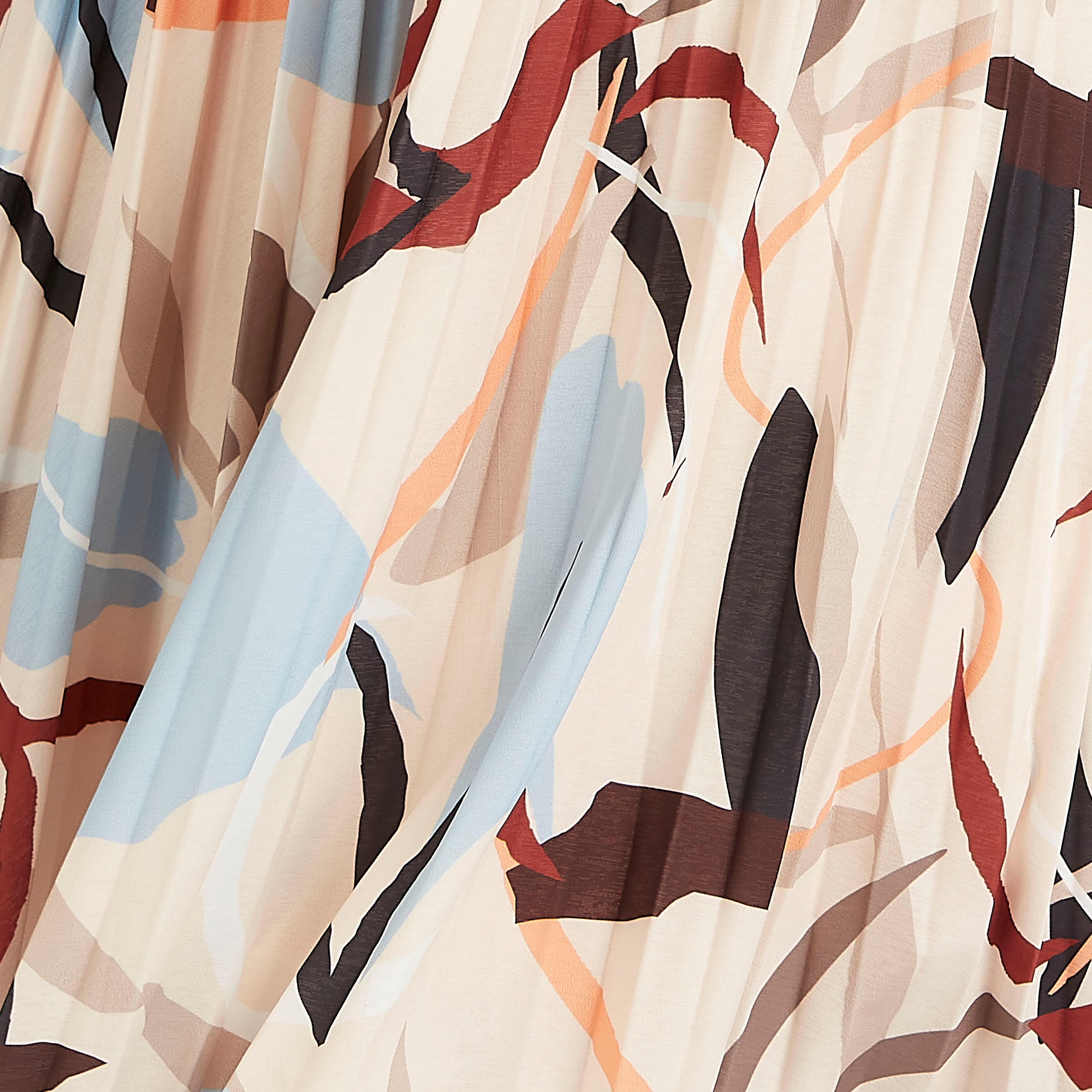 Printed Midi A-line Skirt with Elasticated Waistband-women-clothing-bottoms-skirts-image-3
