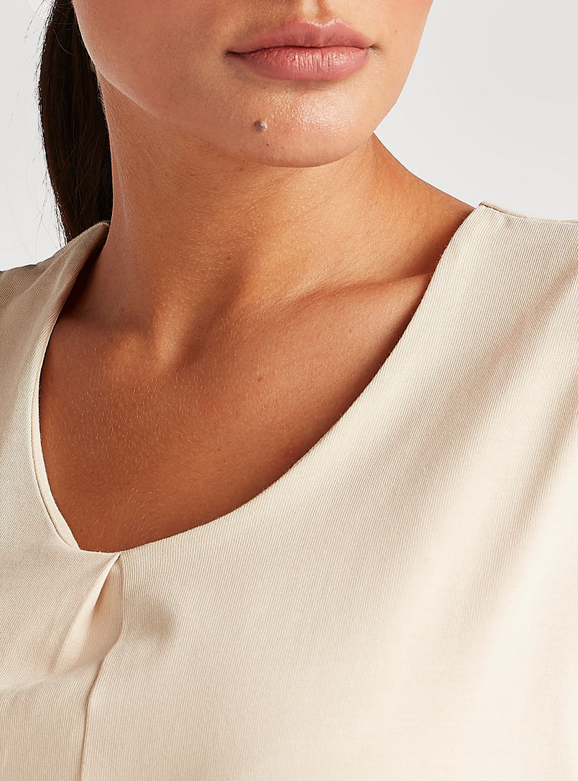 تونيك سادة بأكمام كاب وياقة مستديرة-women-clothing-shirtsandblouses-blouses-image-2