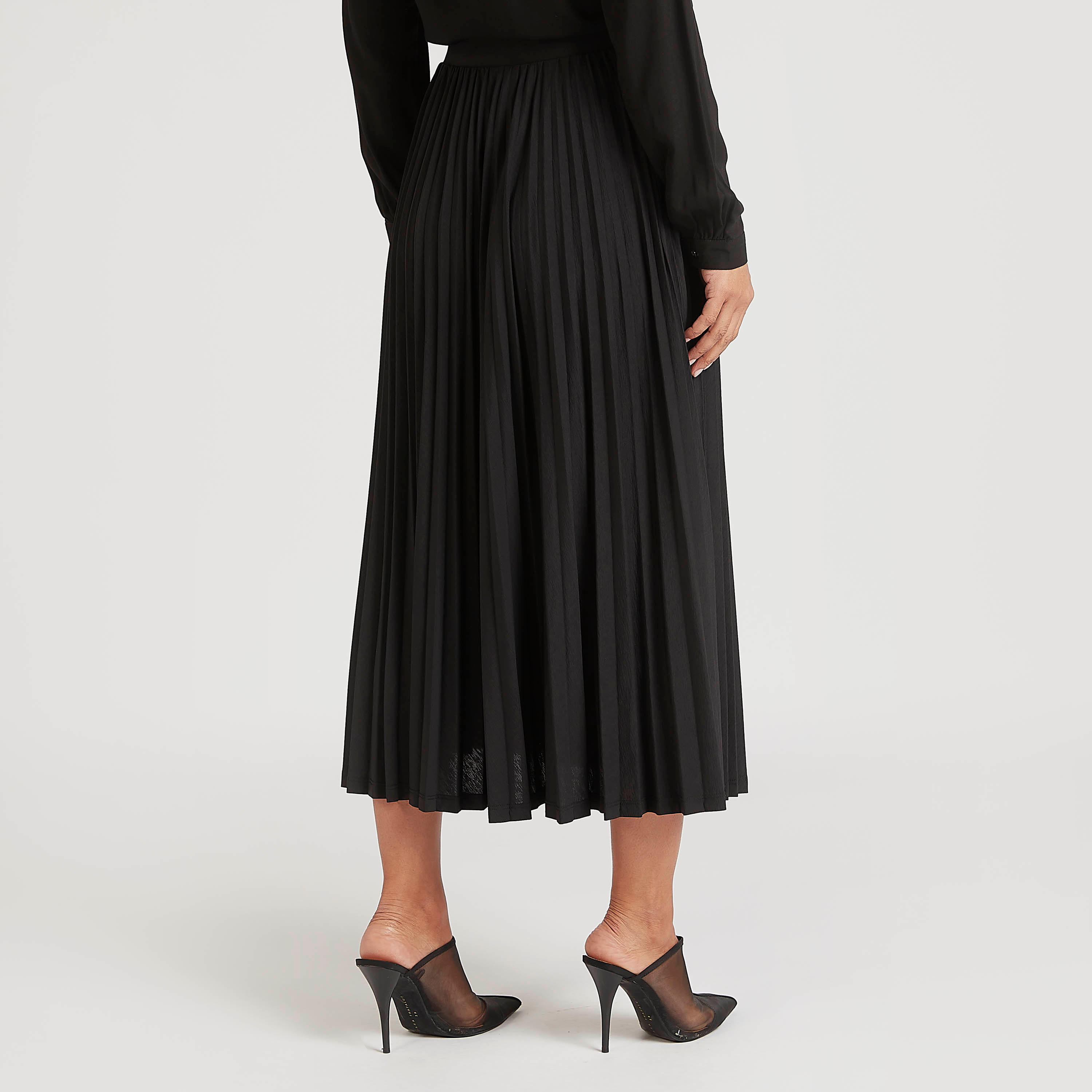 تنورة إيه لاين ميدي بكشكشة وخصر مطّاطي-women-clothing-bottoms-skirts-image-4
