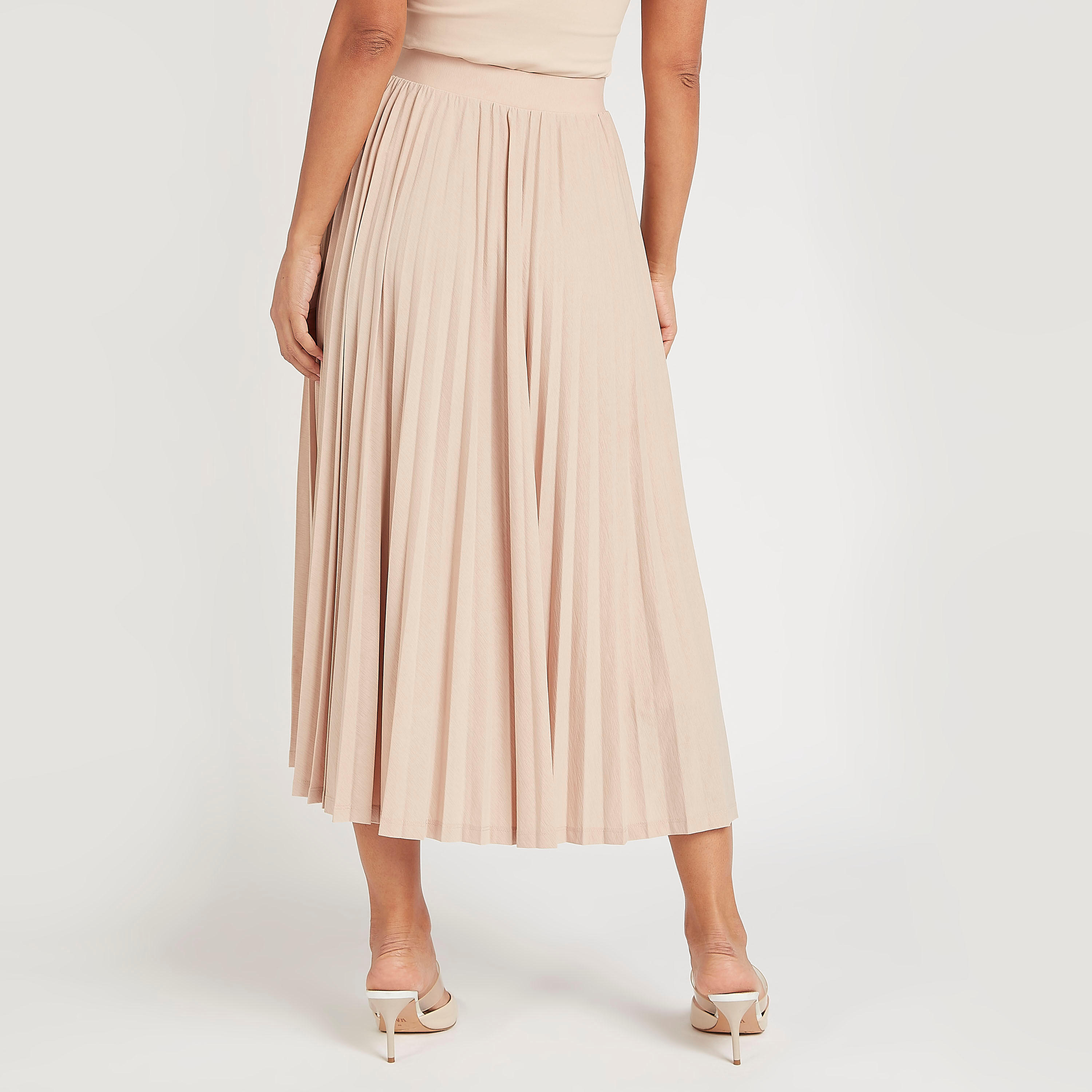 تنورة إيه لاين ميدي بكشكشة وخصر مطّاطي-women-clothing-bottoms-skirts-image-4