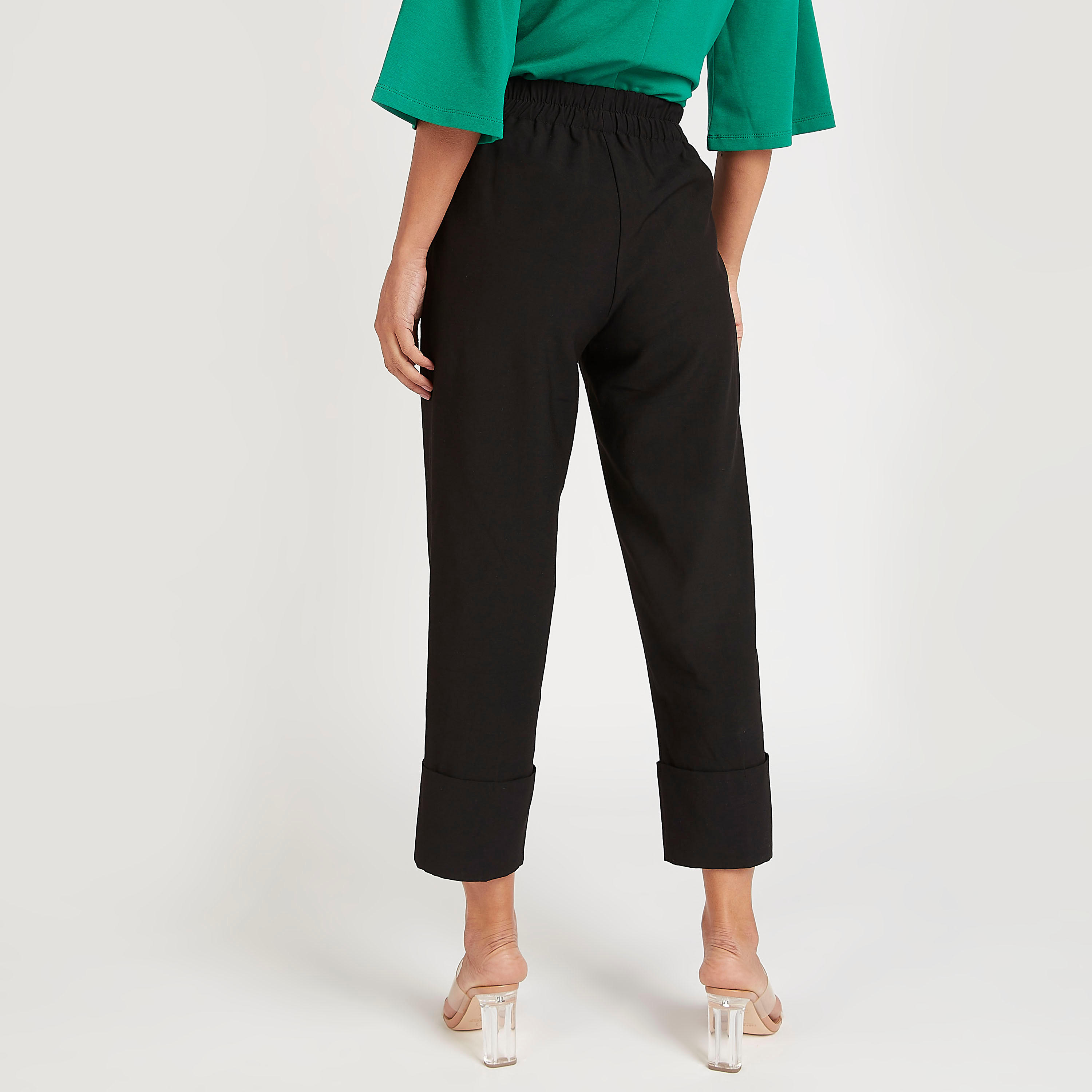 Solid Mid-Rise Trousers with Elasticated Waistband-women-clothing-bottoms-trousers-image-4