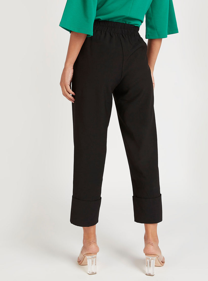 Solid Mid-Rise Trousers with Elasticated Waistband-women-clothing-bottoms-trousers-image-4