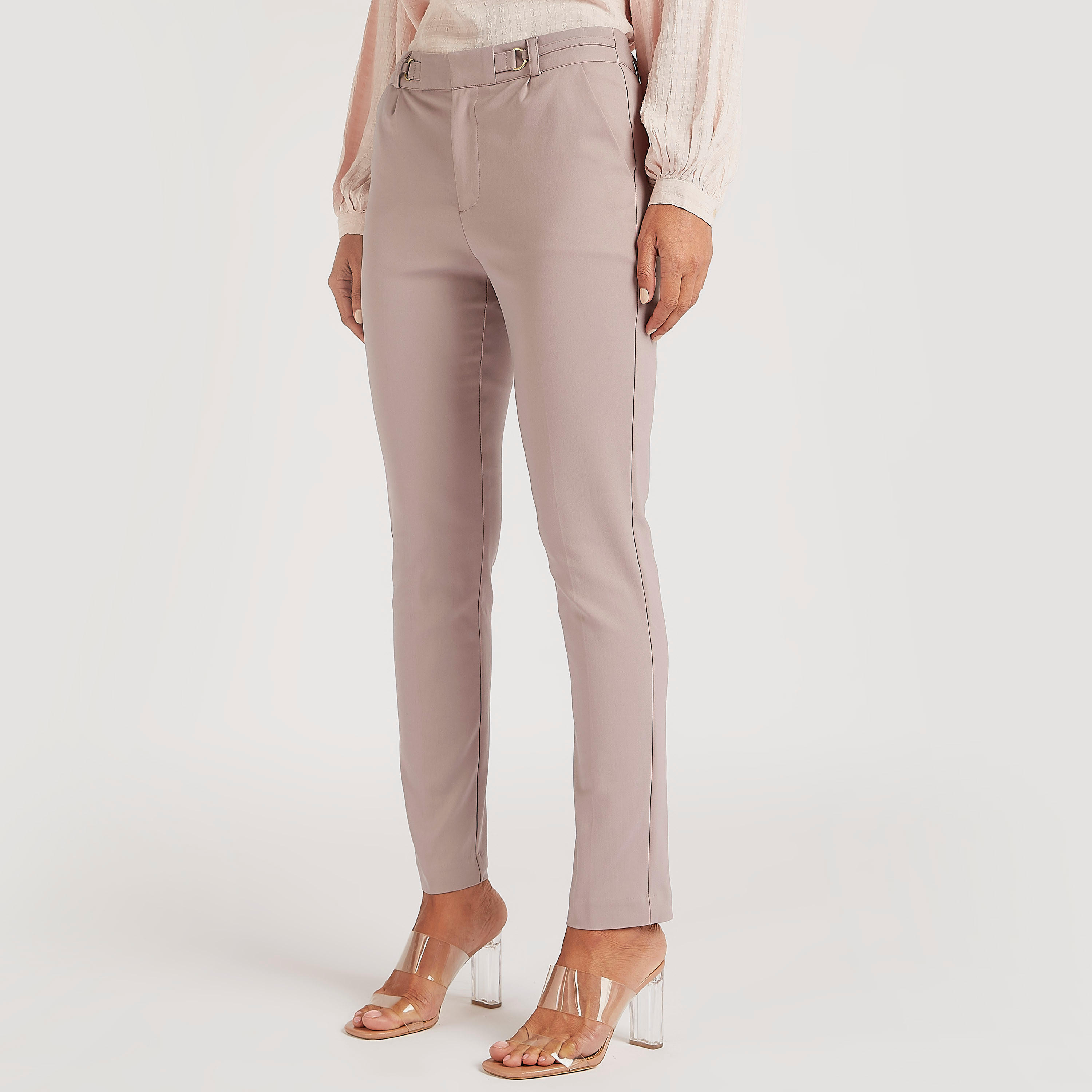 Solid Slim Fit Mid-Rise Trousers with Pockets-women-clothing-bottoms-trousers-image-1