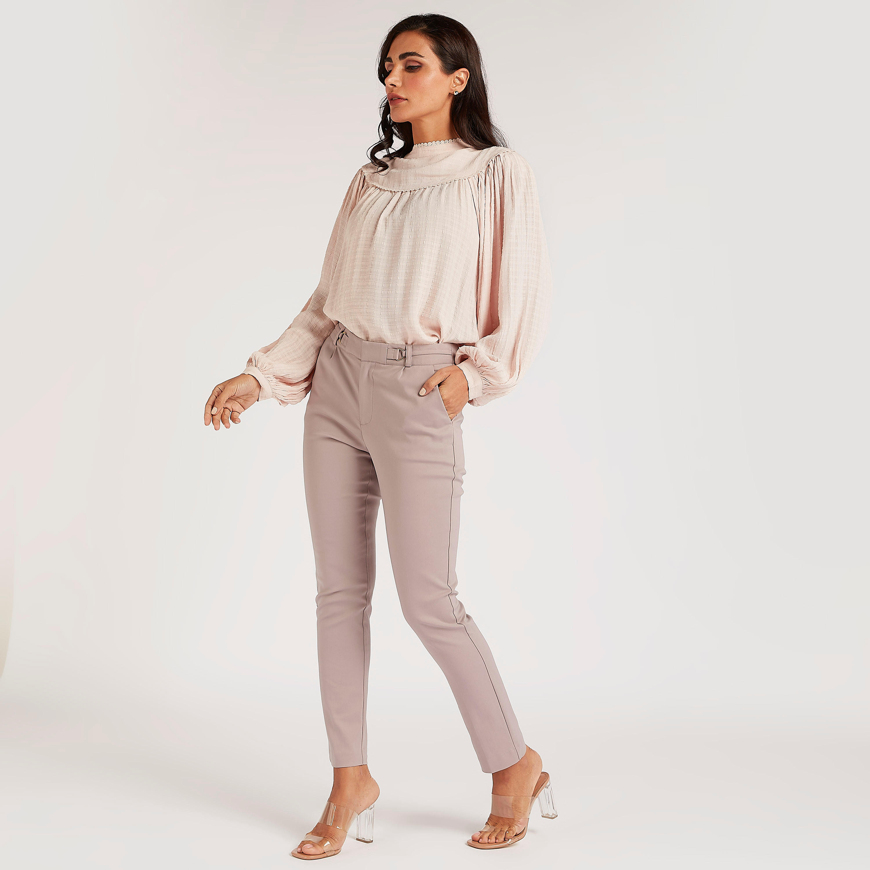 Solid Slim Fit Mid-Rise Trousers with Pockets-women-clothing-bottoms-trousers-image-2