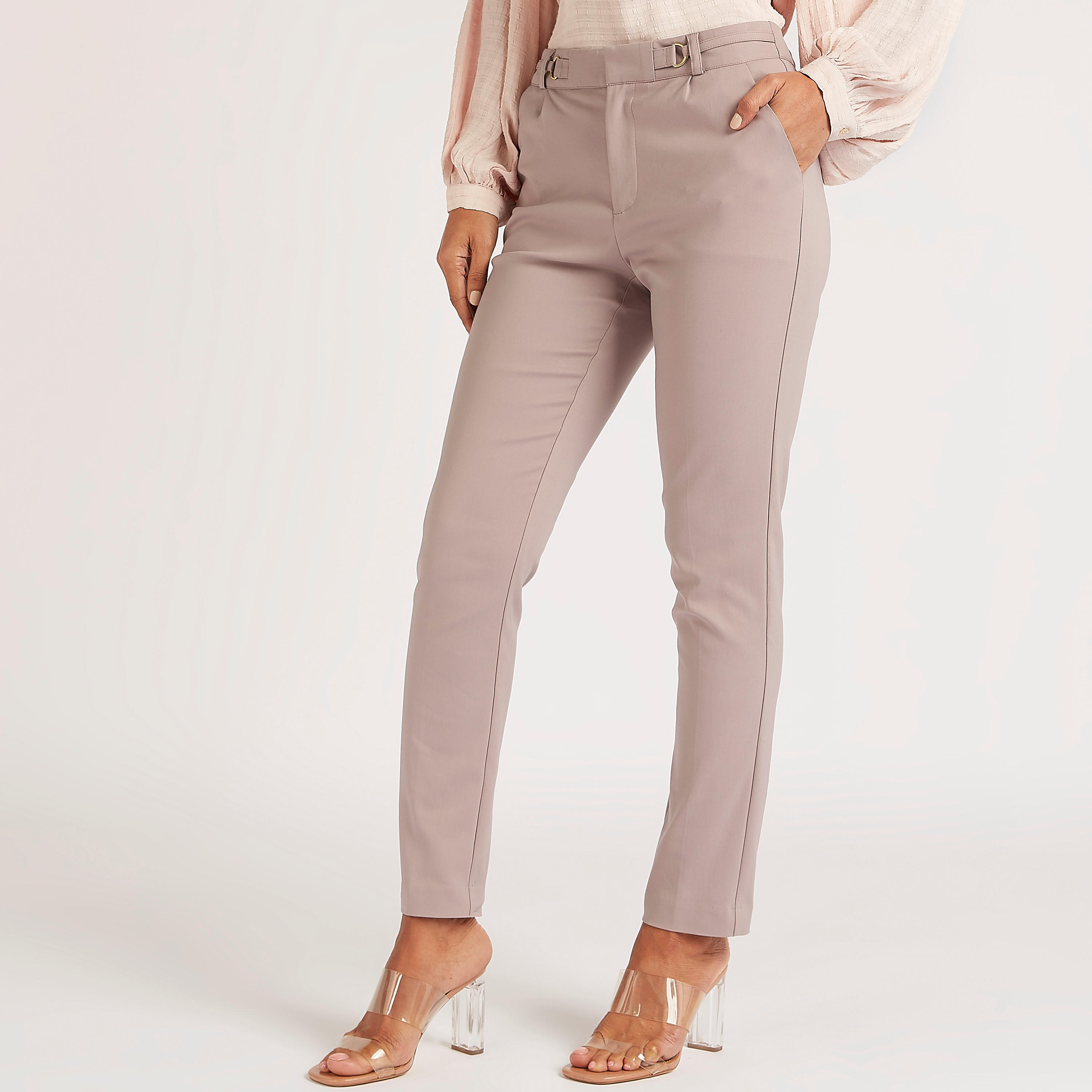 Solid Slim Fit Mid-Rise Trousers with Pockets-women-clothing-bottoms-trousers-image-5