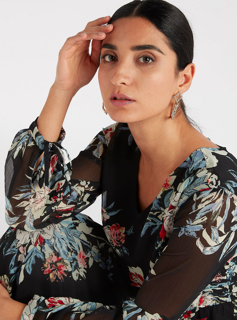 فستان إيه لاين طويل بطبعات أزهار وأكمام طويلة-women-clothing-dresses-image-3