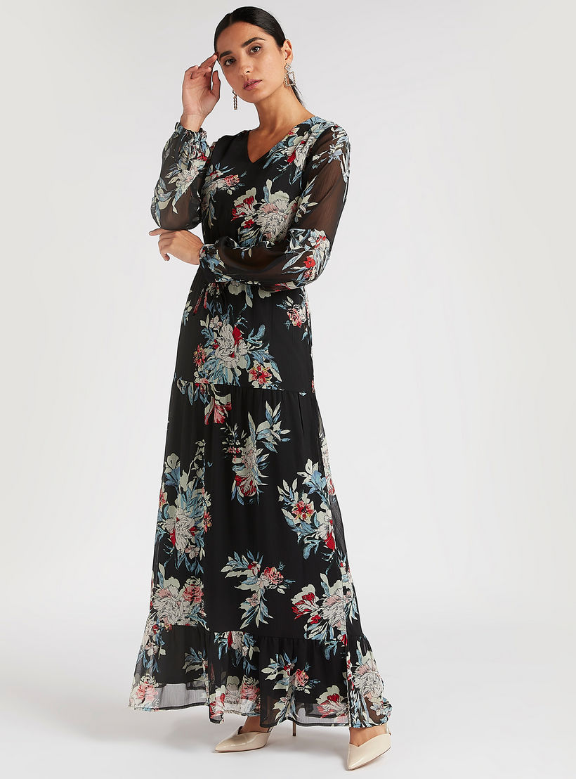 فستان إيه لاين طويل بطبعات أزهار وأكمام طويلة-women-clothing-dresses-image-7