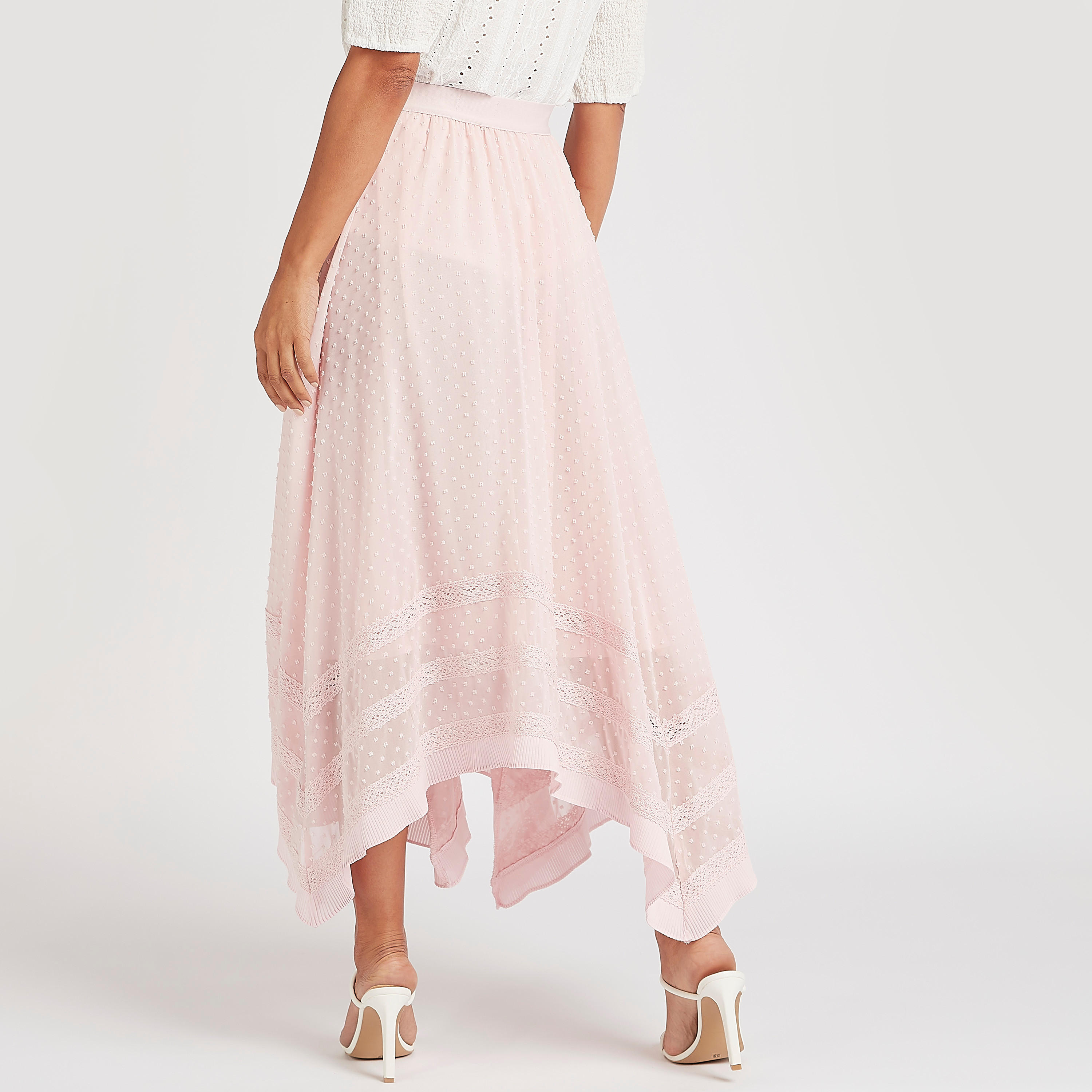 Textured Midi Skirt with Asymmetric Hem and Lace Inserts-women-clothing-bottoms-skirts-image-4