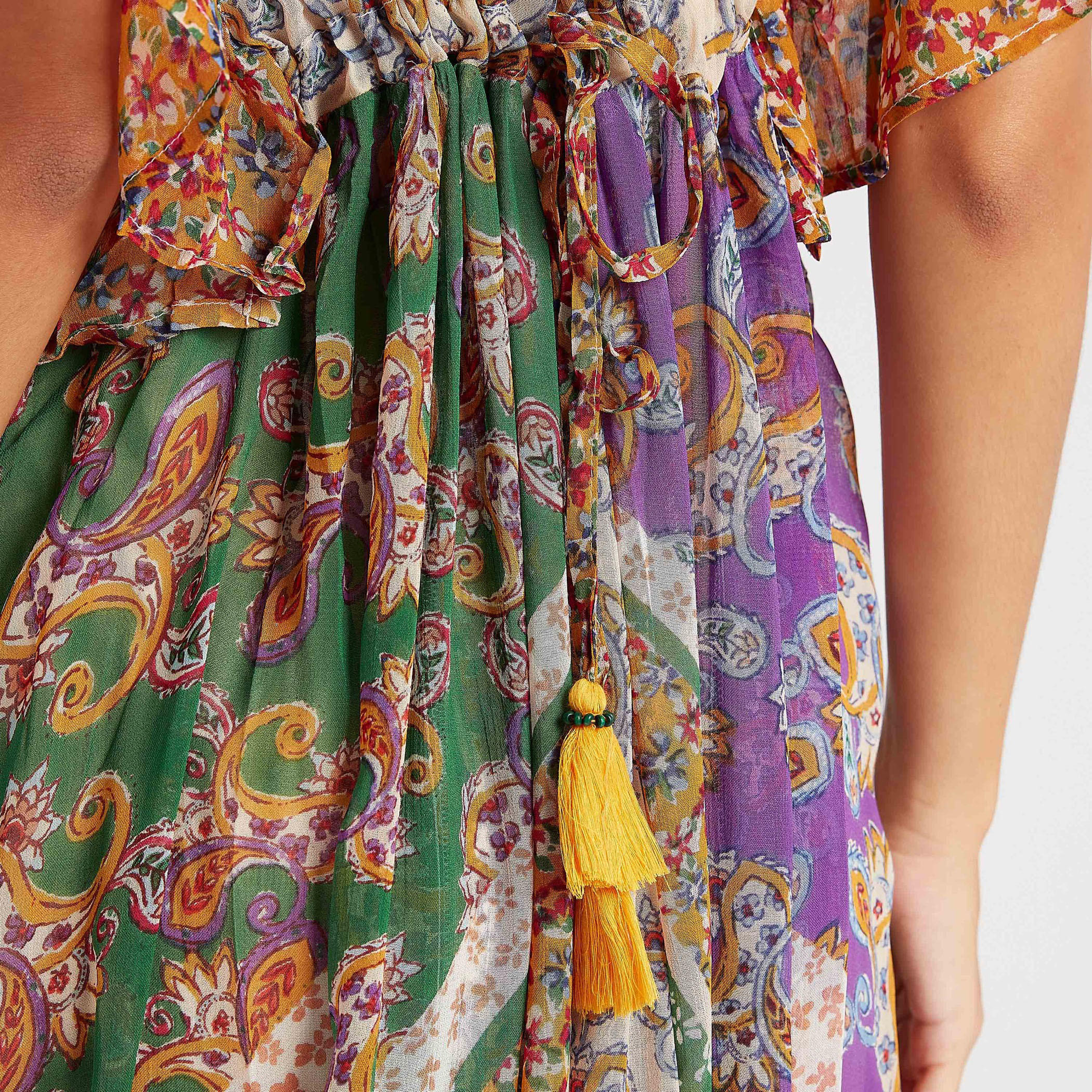 فستان ميدي إيه لاين مزيّن دون أكمام مع ربطة عنق-women-clothing-dresses-image-1