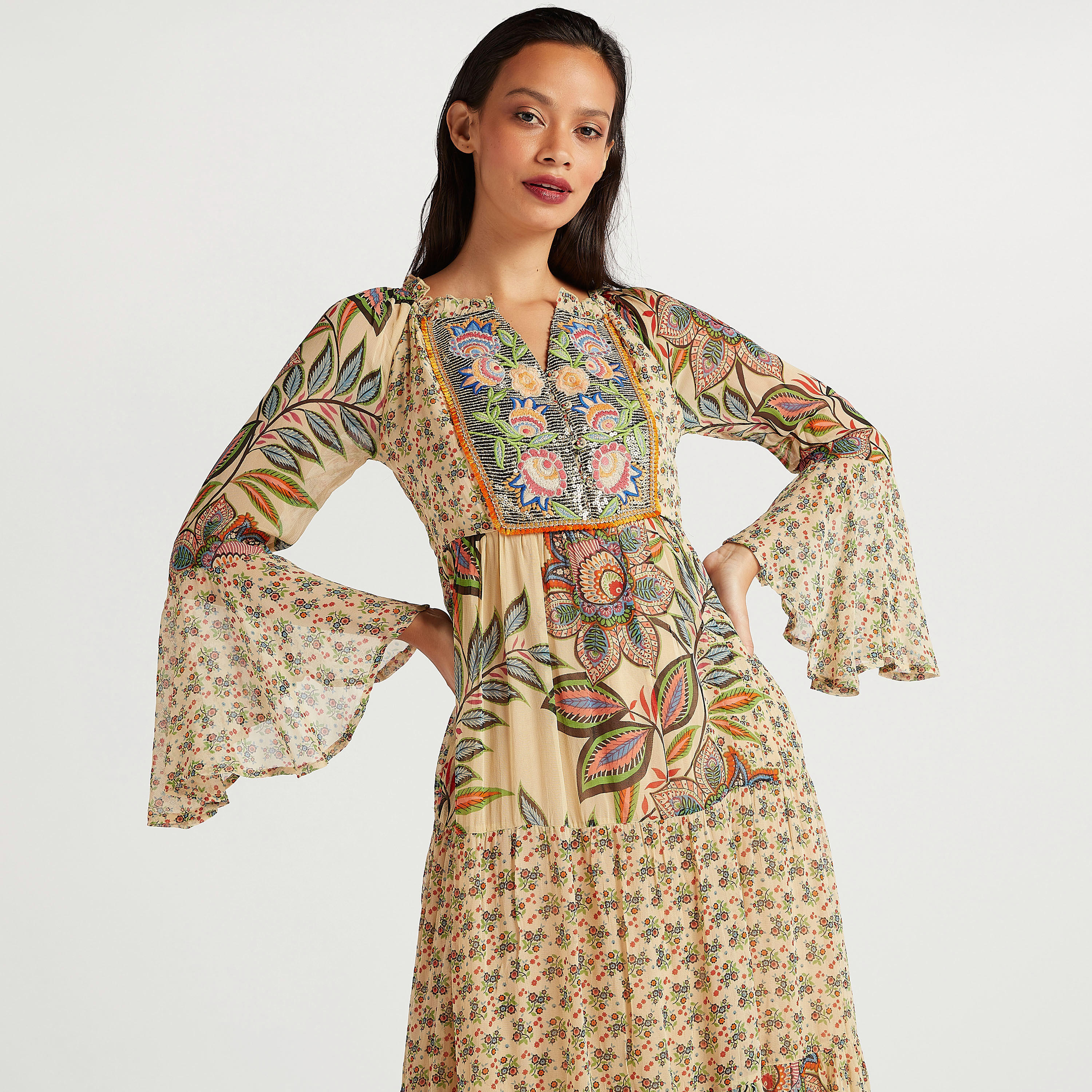 فستان إيه لاين طويل بطبعات أزهار وأكمام طويلة-women-clothing-dresses-image-2