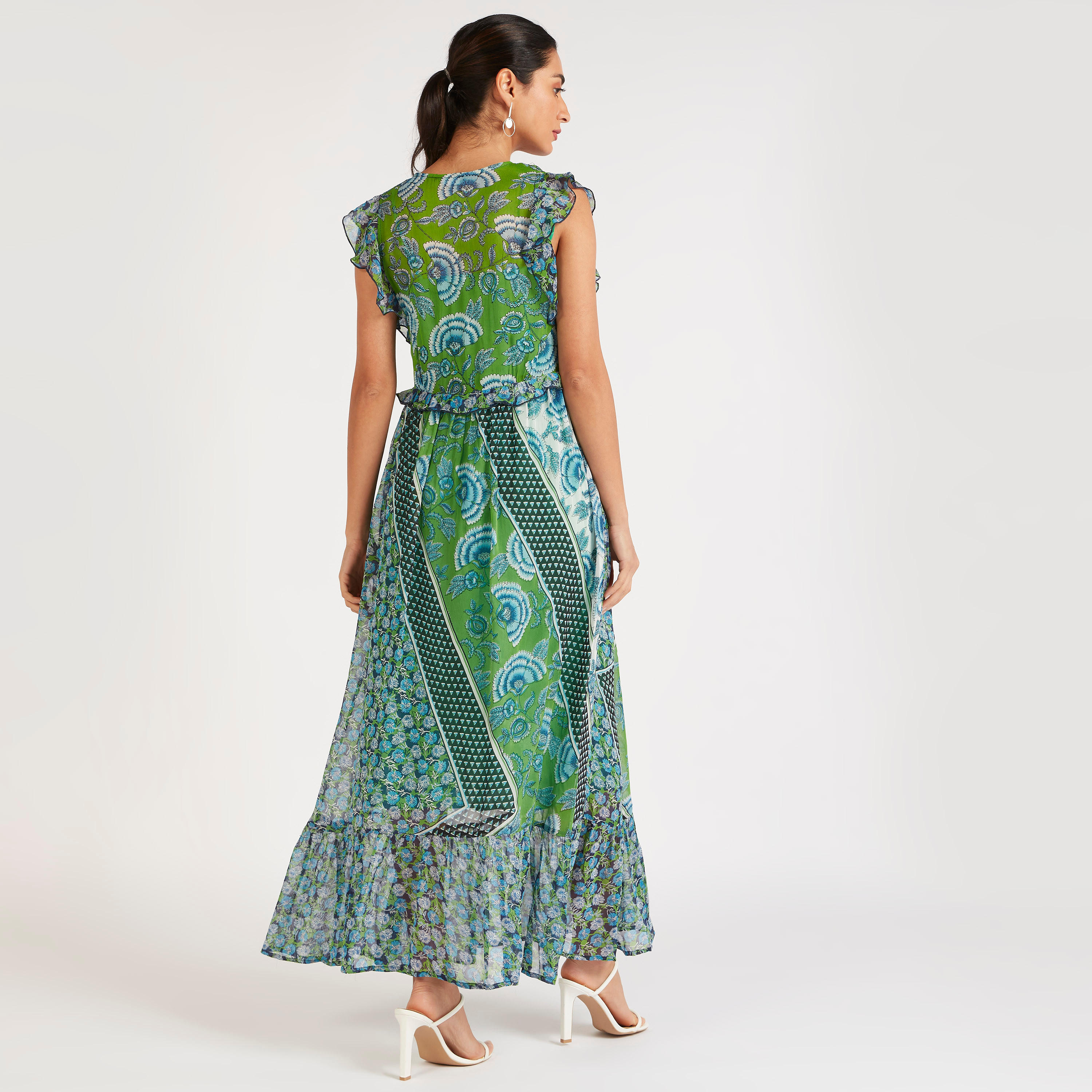 فستان طويل إيه لاين دون أكمام بياقة V وطبعات-women-clothing-dresses-image-5