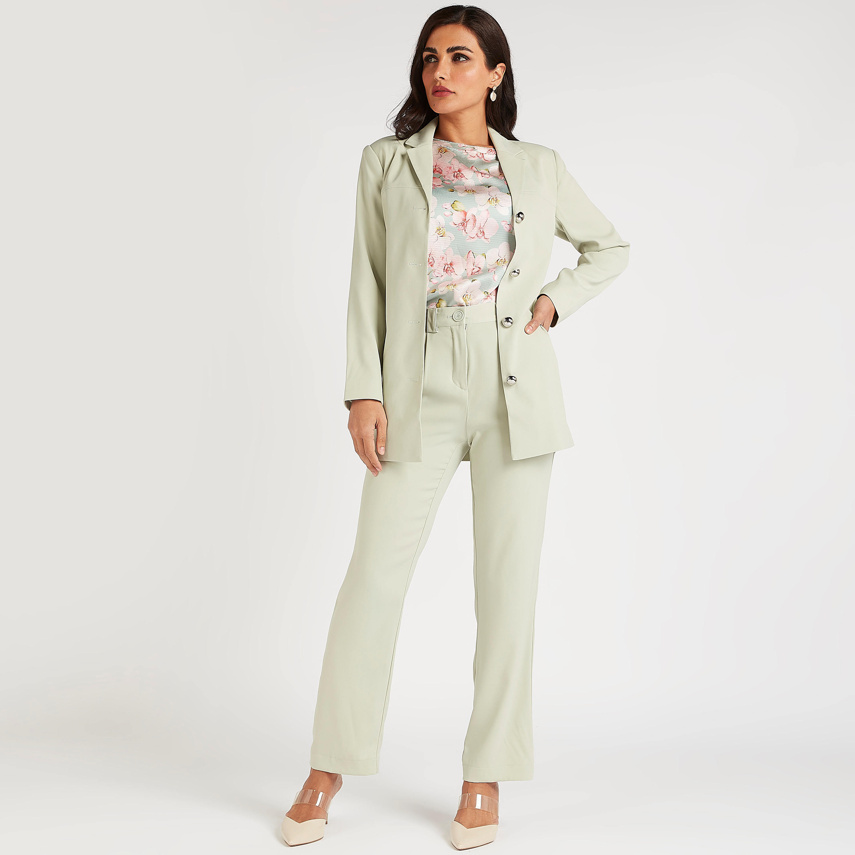 Solid Mid-Rise Trousers with Button Closure and Belt Loops-women-clothing-bottoms-trousers-image-2