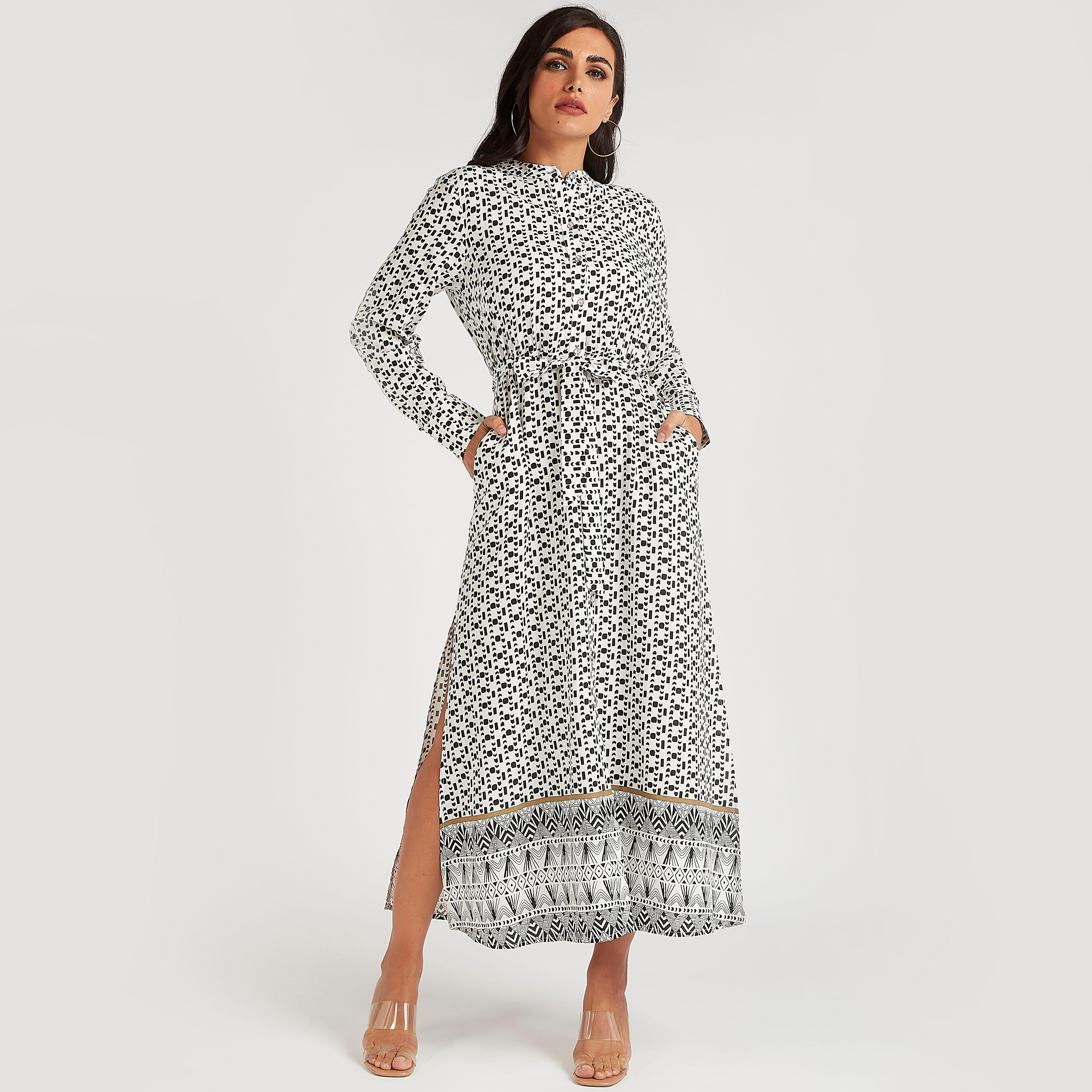 فستان طويل بياقة عالية وطبعات وأكمام طويلة-women-clothing-dresses-image-6
