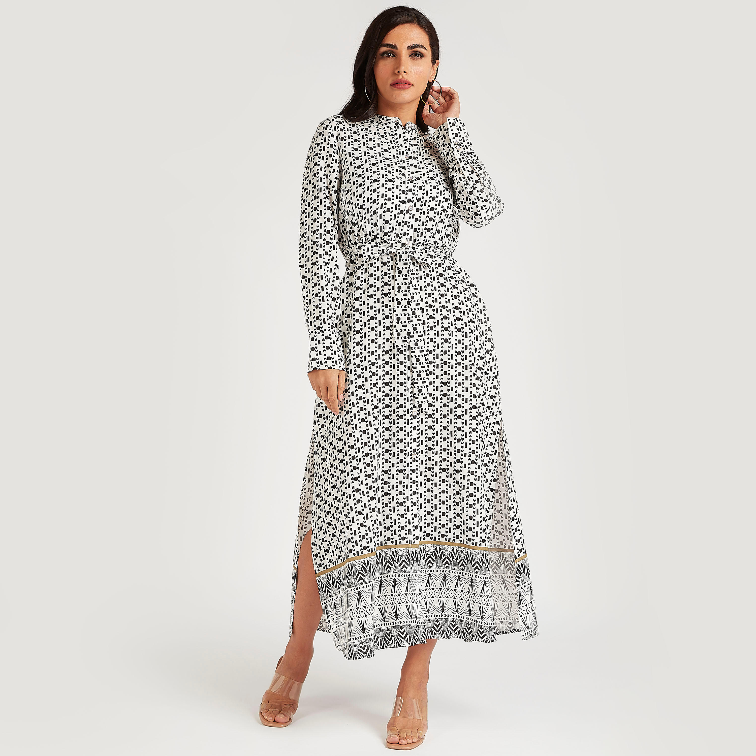 فستان طويل بياقة عالية وطبعات وأكمام طويلة-women-clothing-dresses-image-5