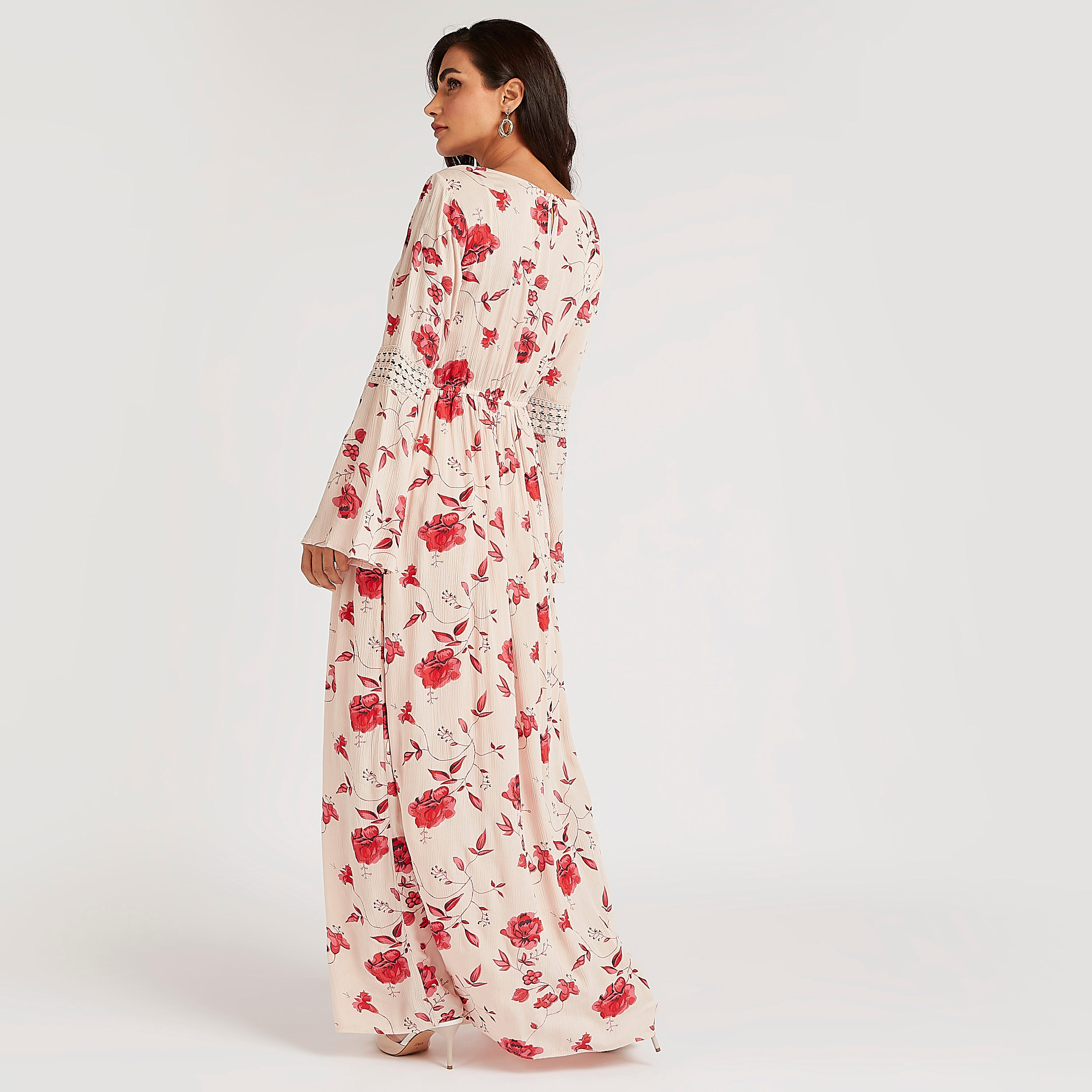 فستان إيه لاين طويل بطبعات أزهار وأكمام واسعة-women-clothing-dresses-image-5