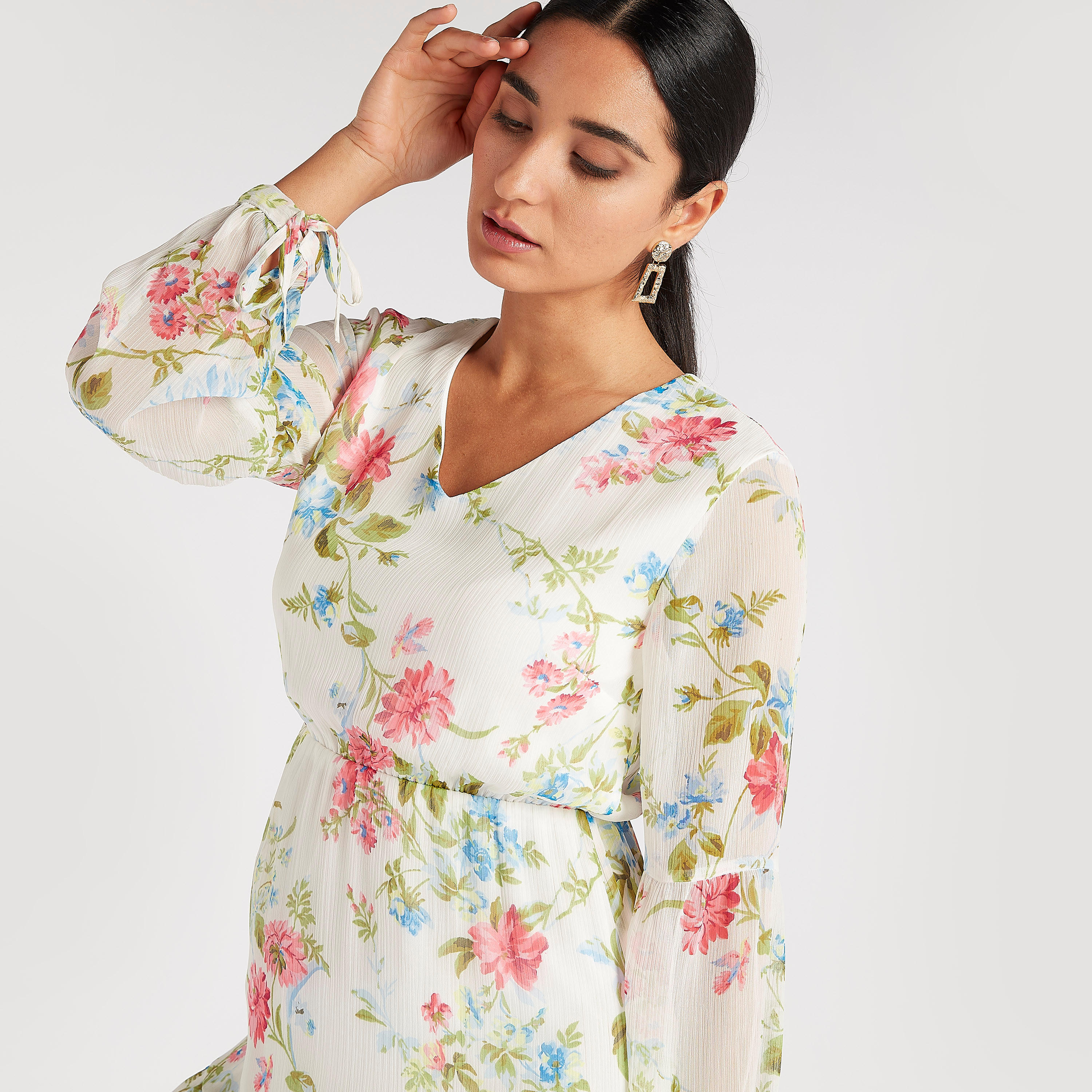 فستان إيه لاين طويل بطبعات أزهار وأكمام طويلة-women-clothing-dresses-image-3