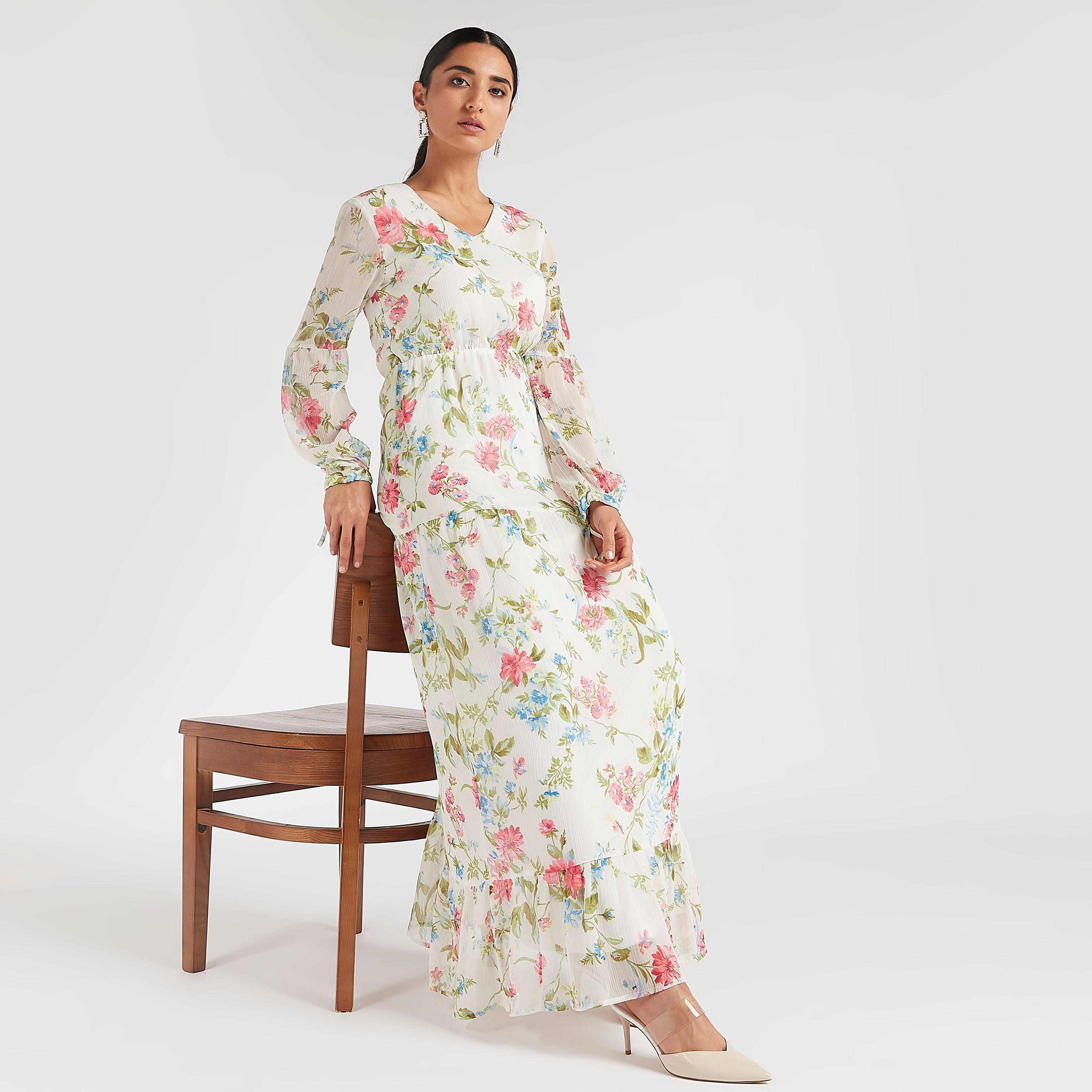 فستان إيه لاين طويل بطبعات أزهار وأكمام طويلة-women-clothing-dresses-image-5