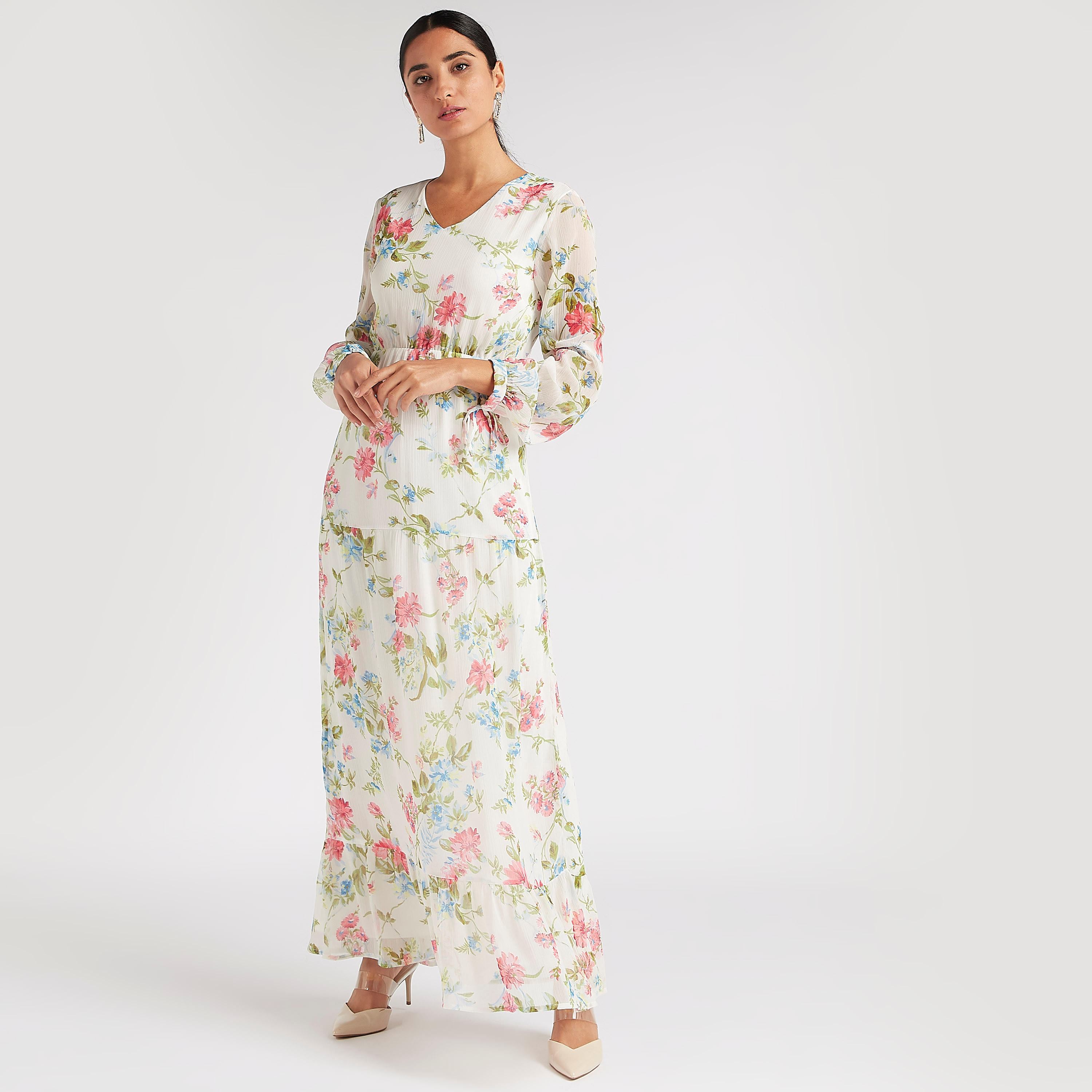 فستان إيه لاين طويل بطبعات أزهار وأكمام طويلة-women-clothing-dresses-image-7