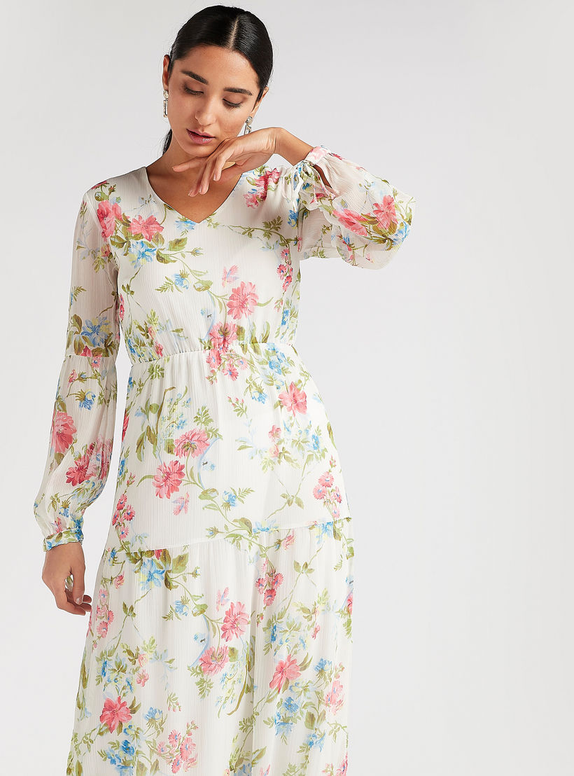فستان إيه لاين طويل بطبعات أزهار وأكمام طويلة-women-clothing-dresses-image-8
