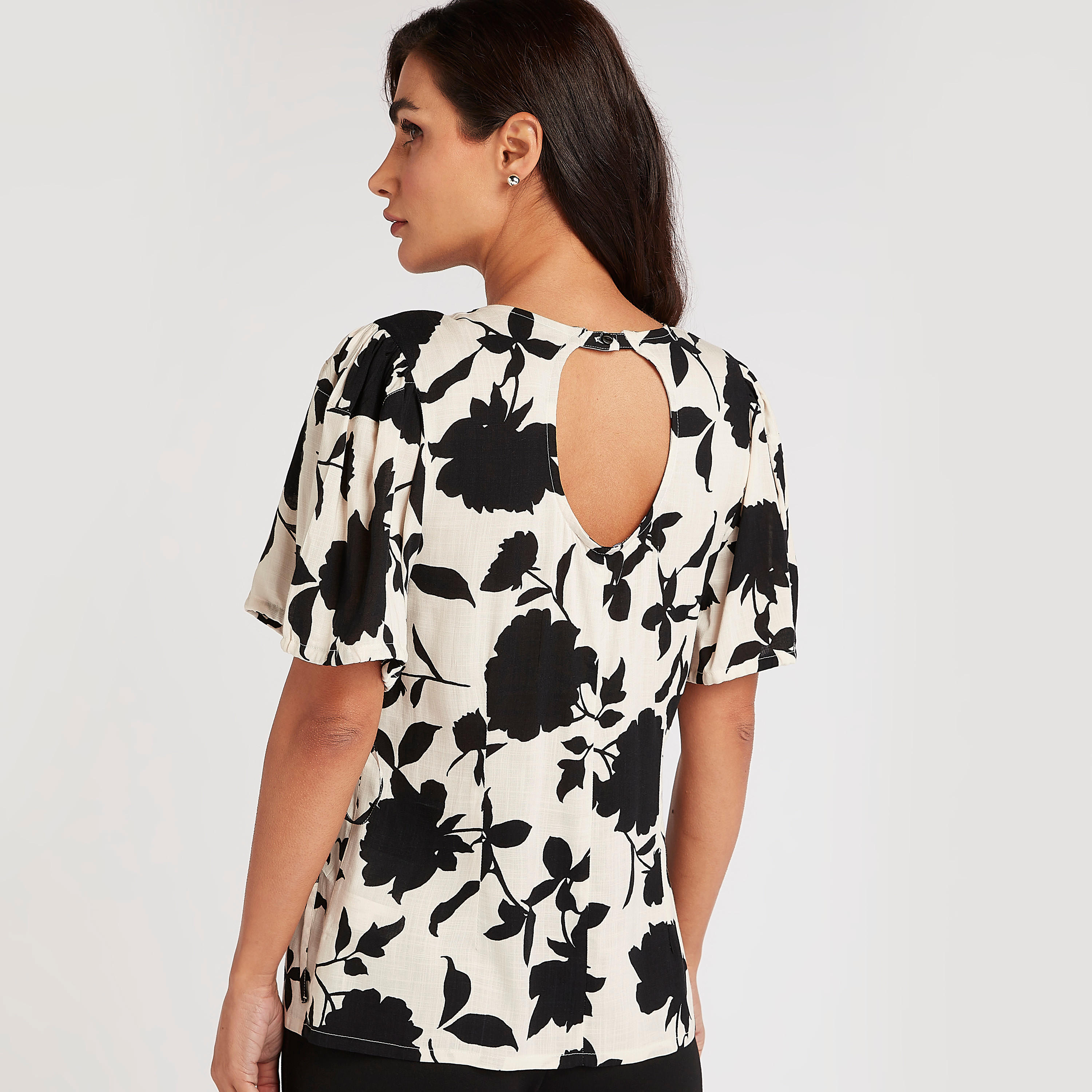 Floral Print Top with Cutout Back and V-neck-women-clothing-shirtsandblouses-blouses-image-4
