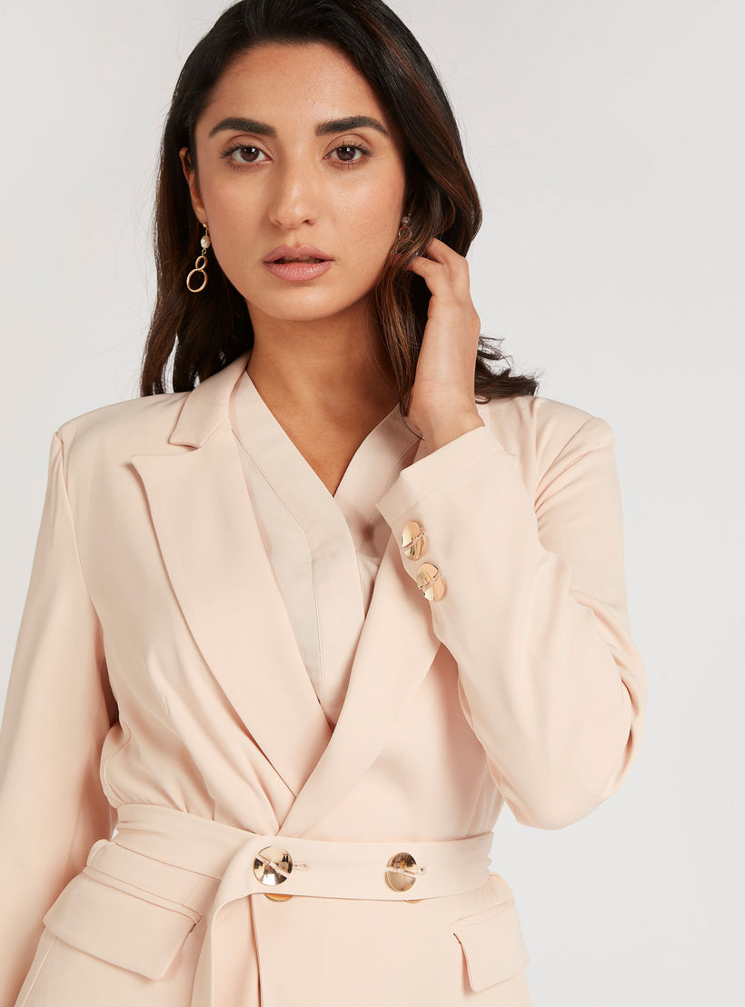جاكيت بليزر سادة بجيوب بطيّة وأكمام طويلة-women-clothing-coatsandjackets-blazers-image-6