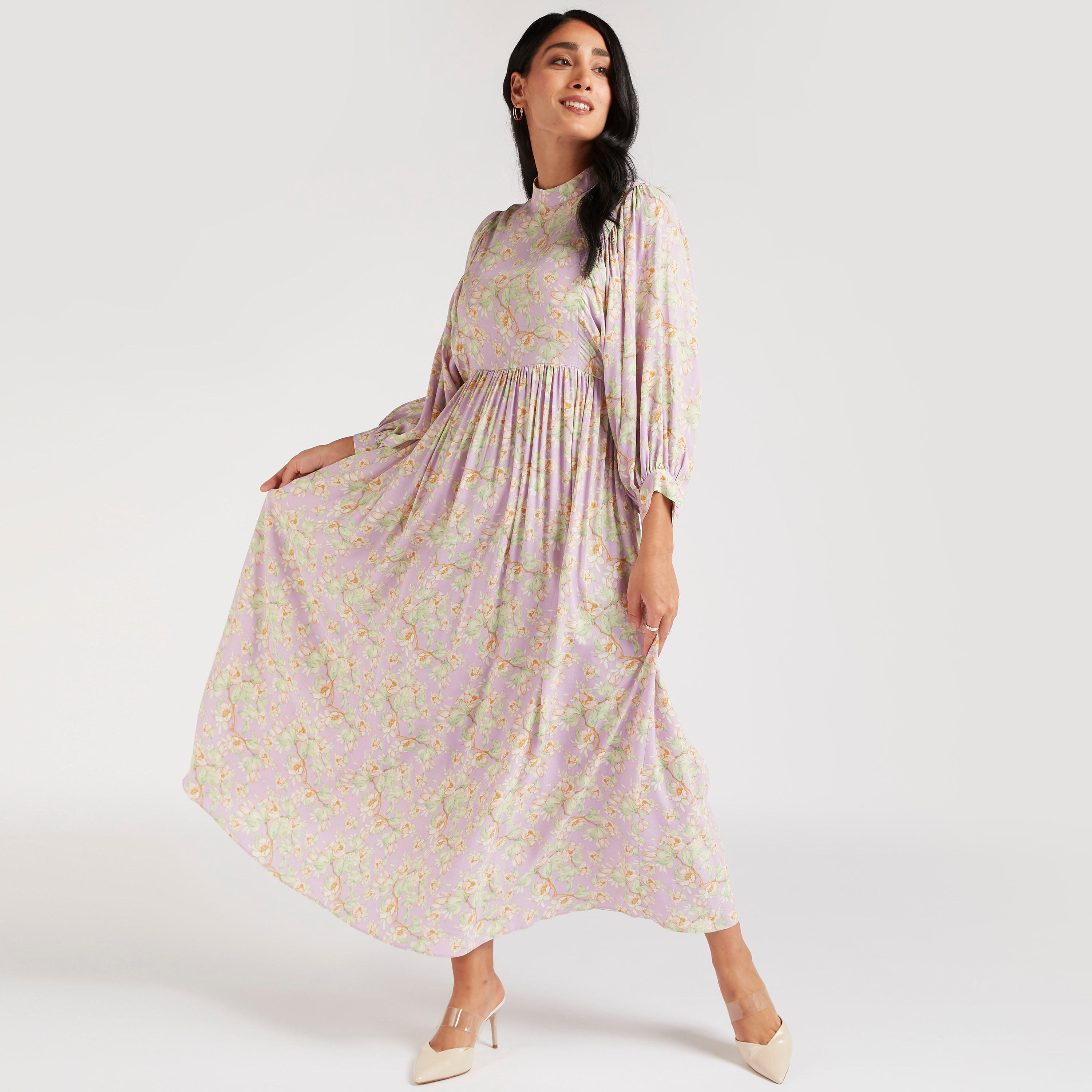 فستان إيه لاين طويل بطبعات أزهار وأكمام طويلة-women-clothing-dresses-image-2