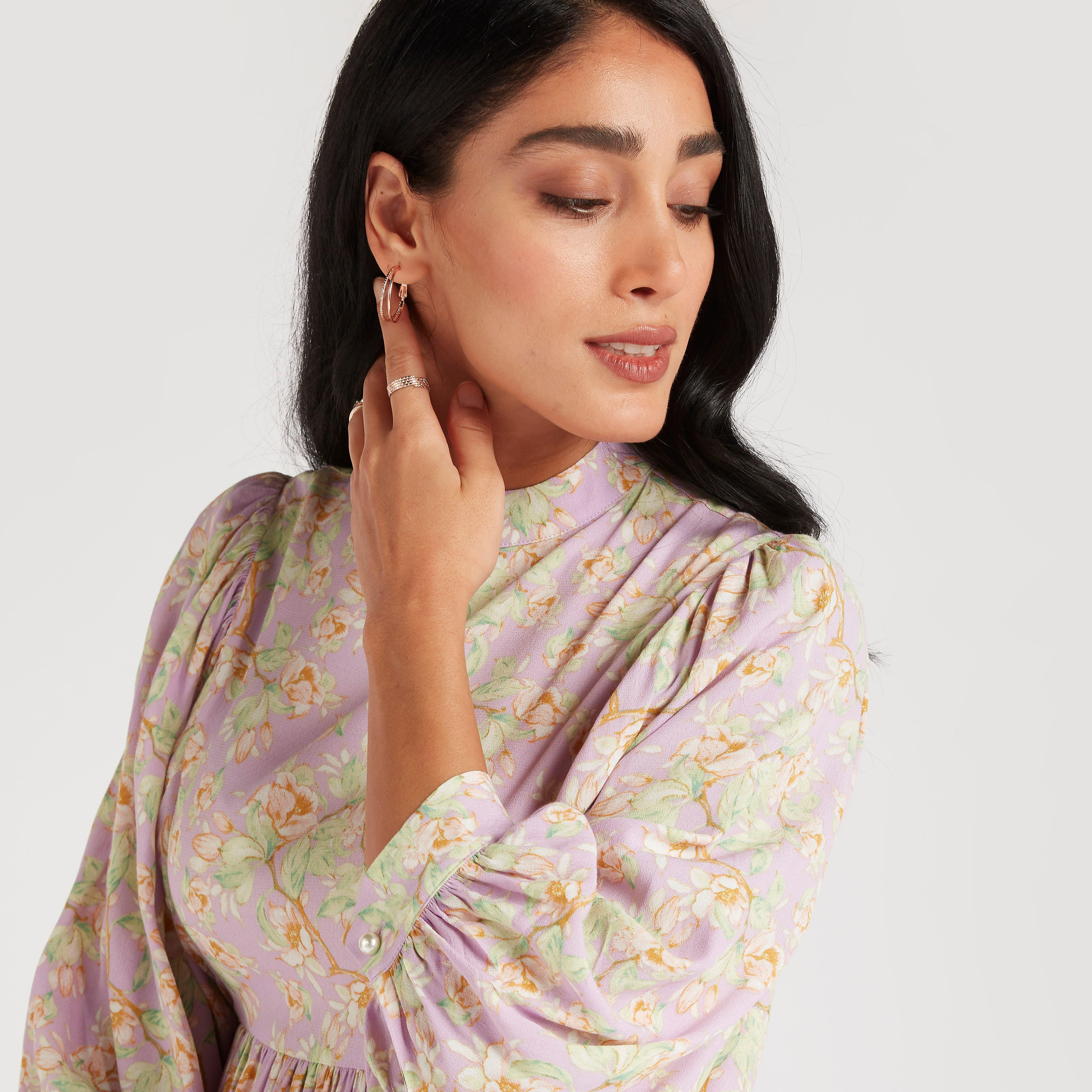 فستان إيه لاين طويل بطبعات أزهار وأكمام طويلة-women-clothing-dresses-image-5