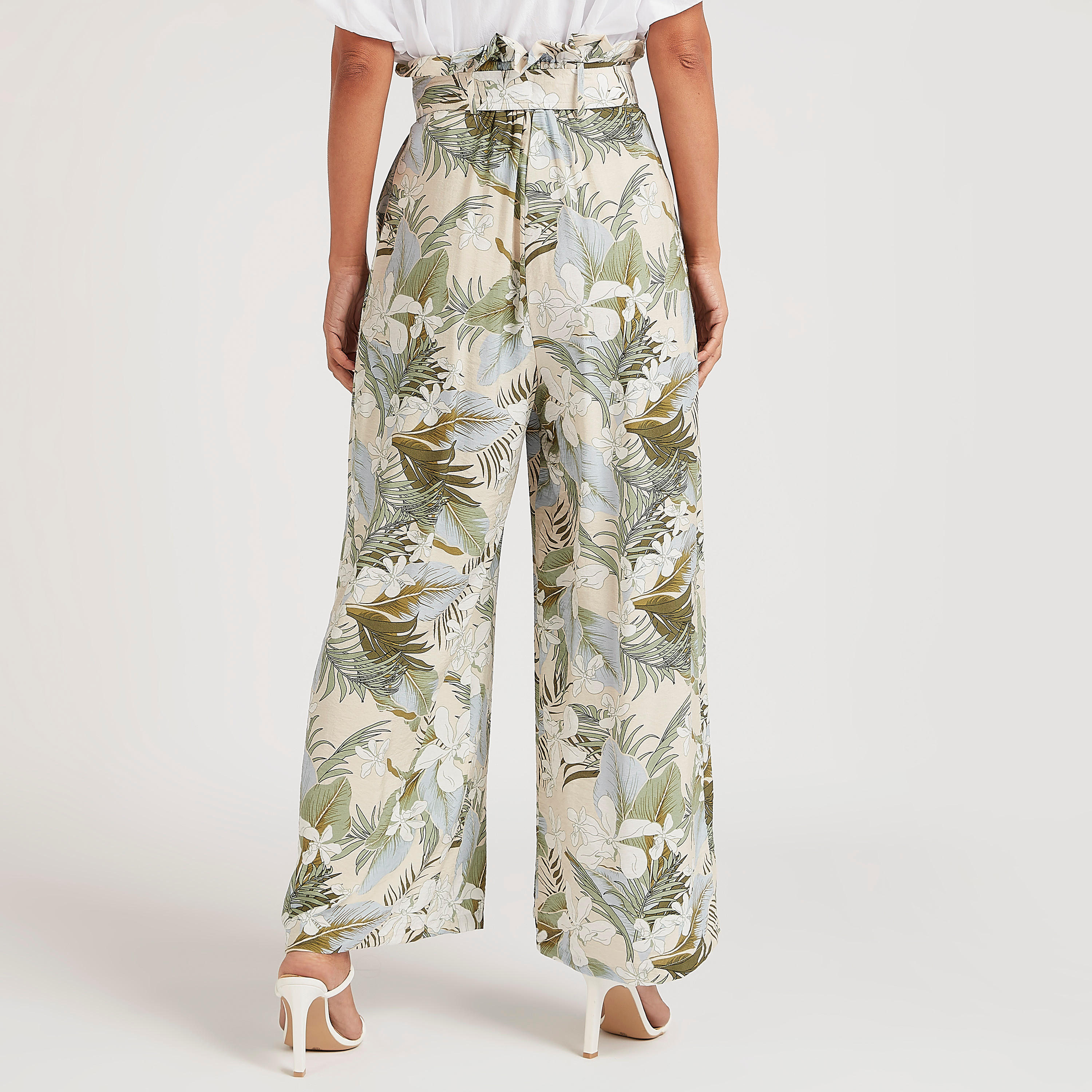 بنطلون بالازو بطبعات استوائيّة وخصر مرتفع بأربطة-women-clothing-bottoms-trousers-image-4