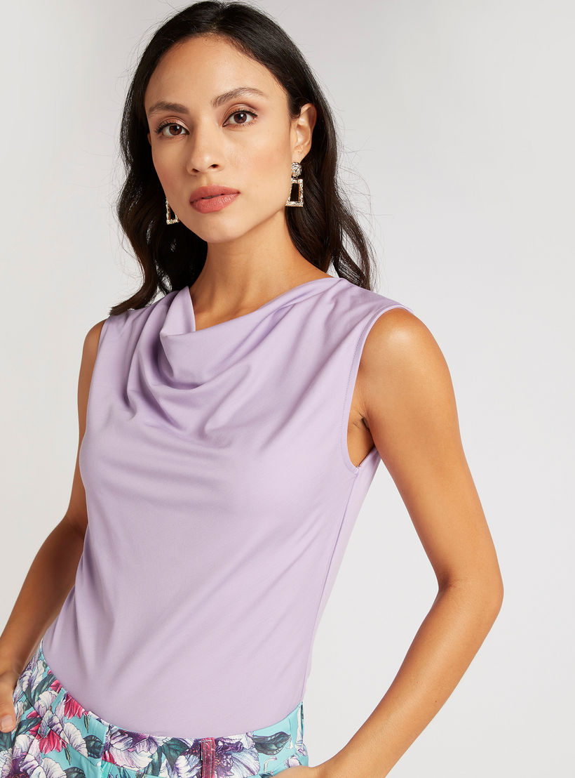 بلوزة سادة دون أكمام بياقة منسدلة-women-clothing-shirtsandblouses-blouses-image-4