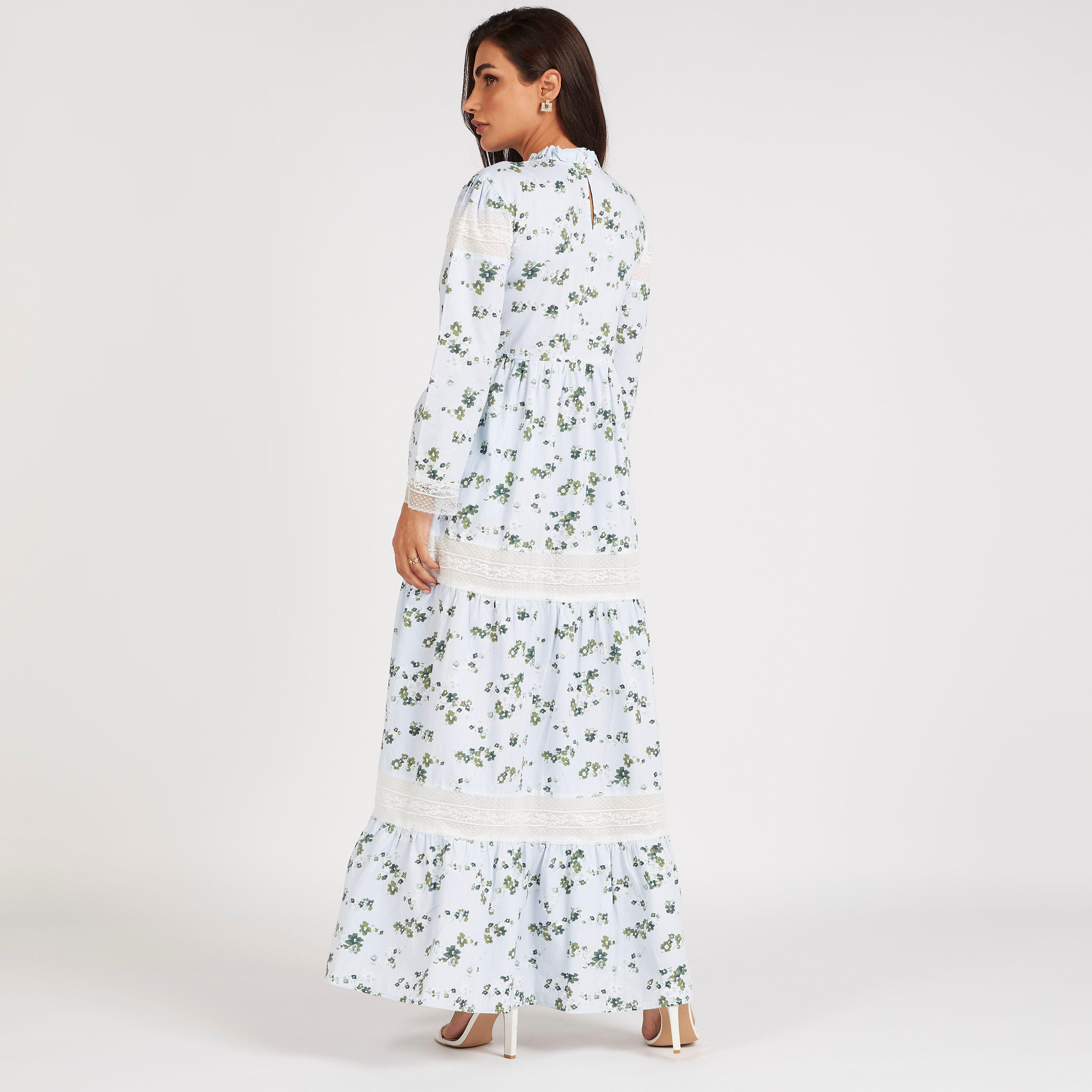 فستان طويل إيه لاين بطبعات أزهار وتفاصيل دانتيل-women-clothing-dresses-image-5