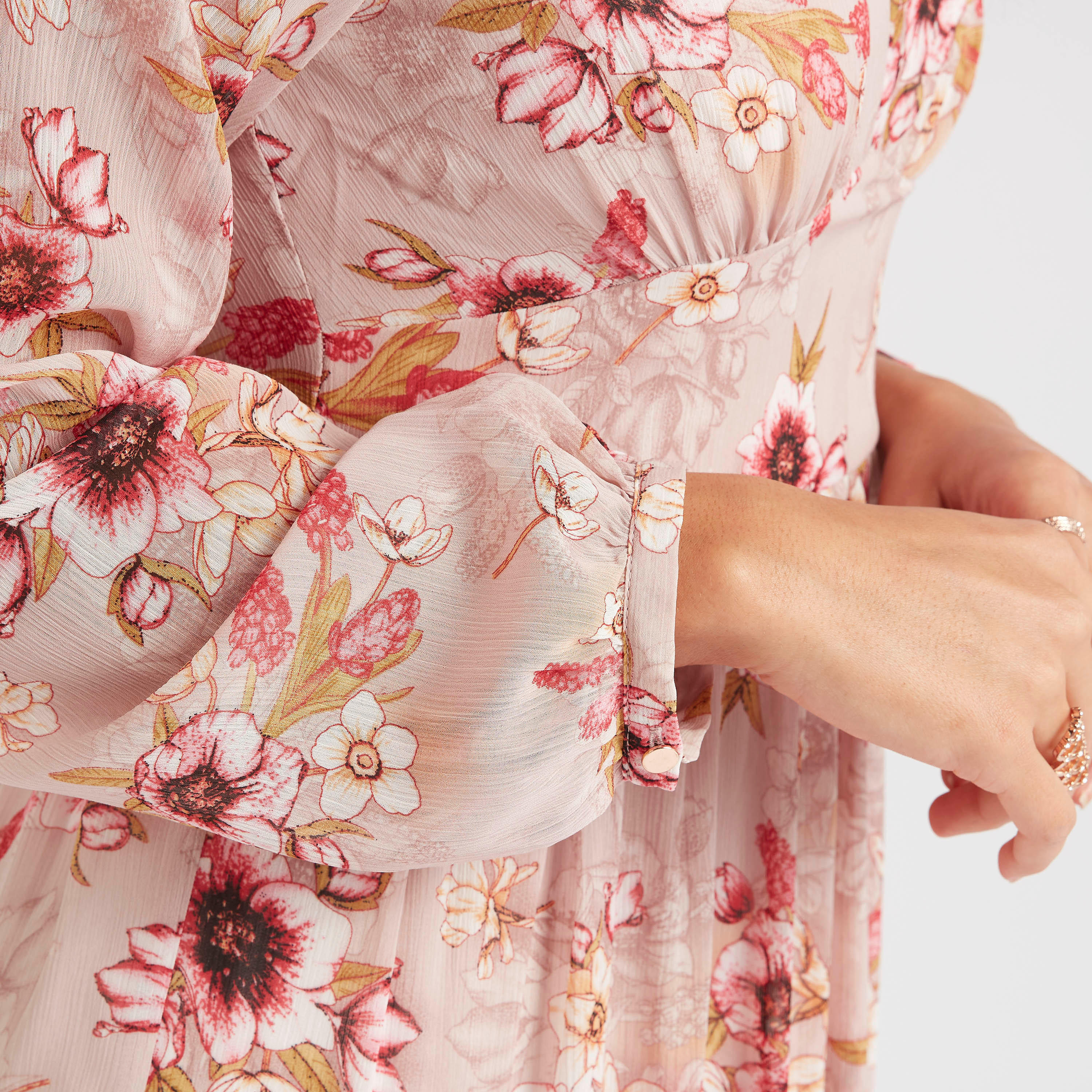 فستان إيه لاين طويل بطبعات أزهار وأكمام طويلة-women-clothing-dresses-image-3