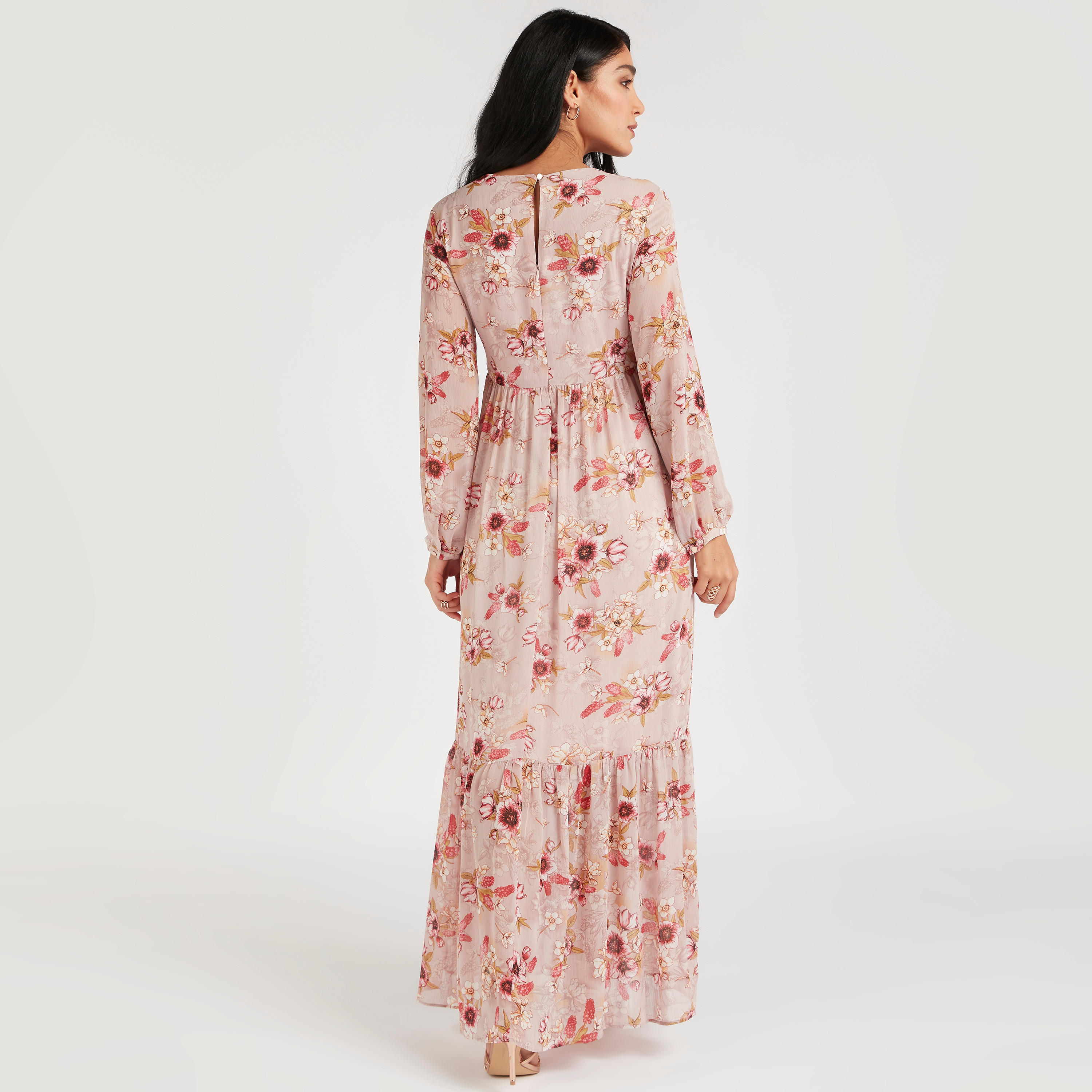 فستان إيه لاين طويل بطبعات أزهار وأكمام طويلة-women-clothing-dresses-image-4
