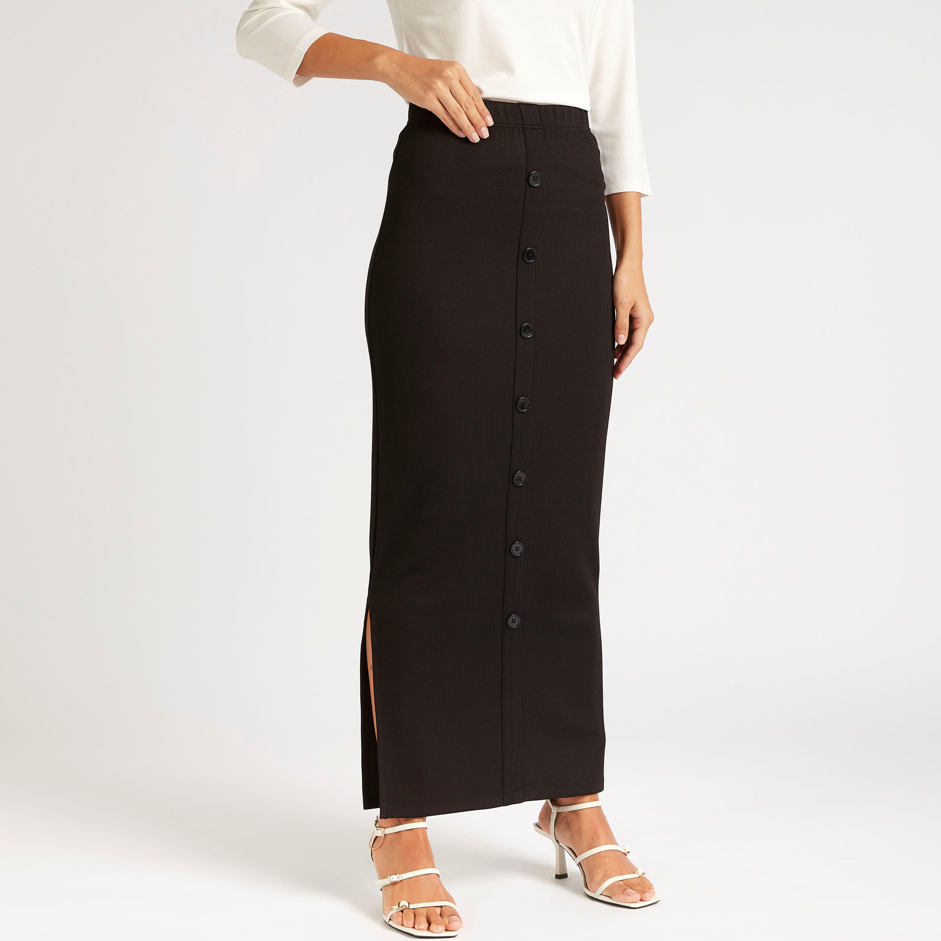 تنورة طويلة ضيّق ومضلّعة-women-clothing-bottoms-skirts-image-1