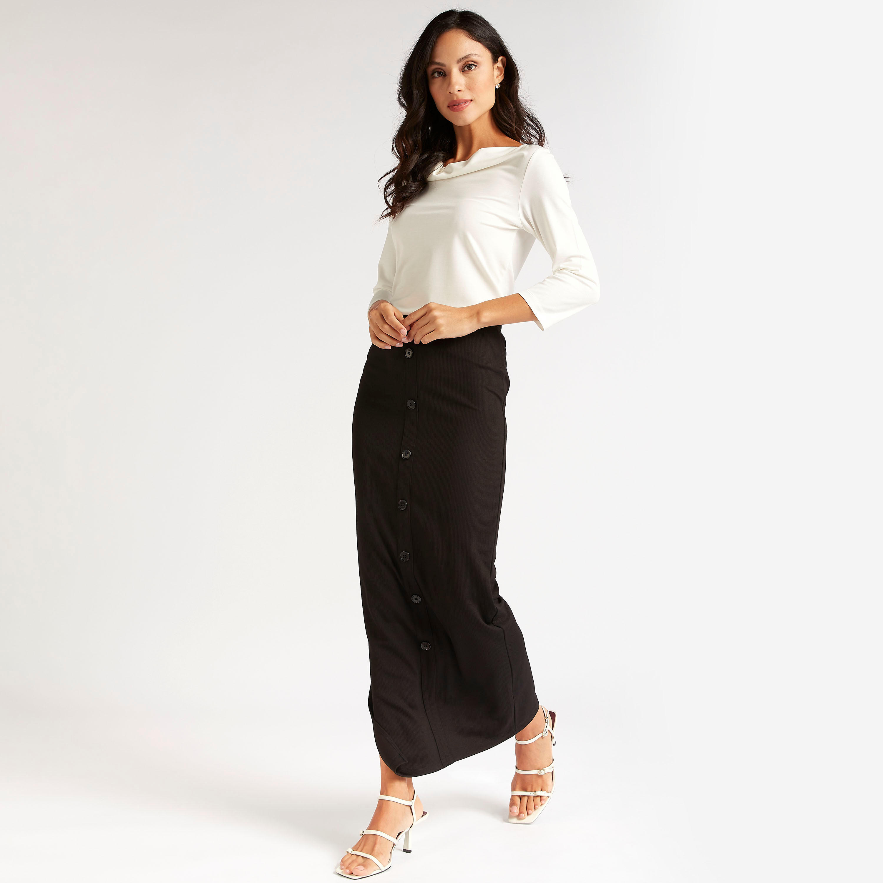 تنورة طويلة ضيّق ومضلّعة-women-clothing-bottoms-skirts-image-2