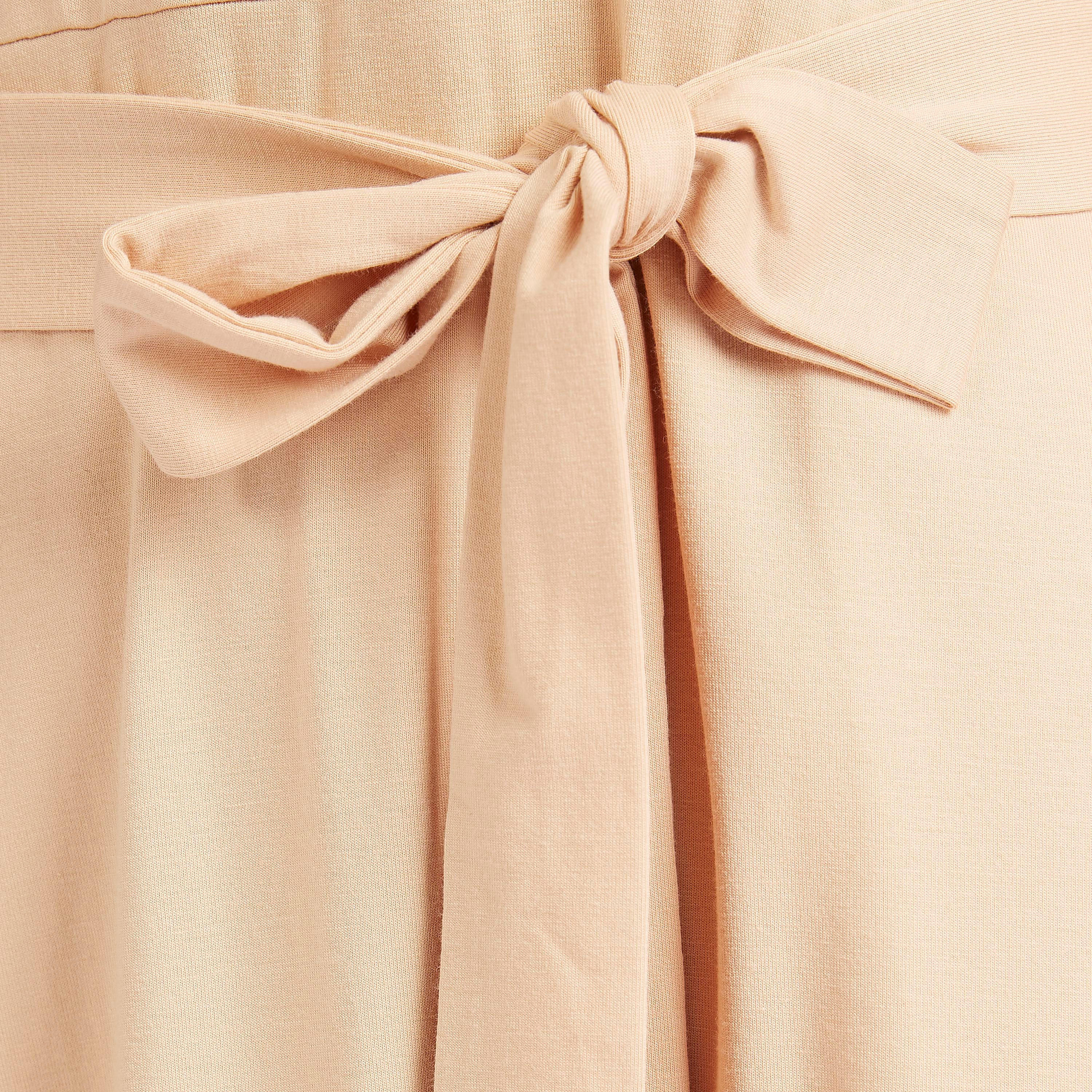 فستان ميدي إيه لاين سادة بكسرات وجيوب-women-clothing-dresses-image-5