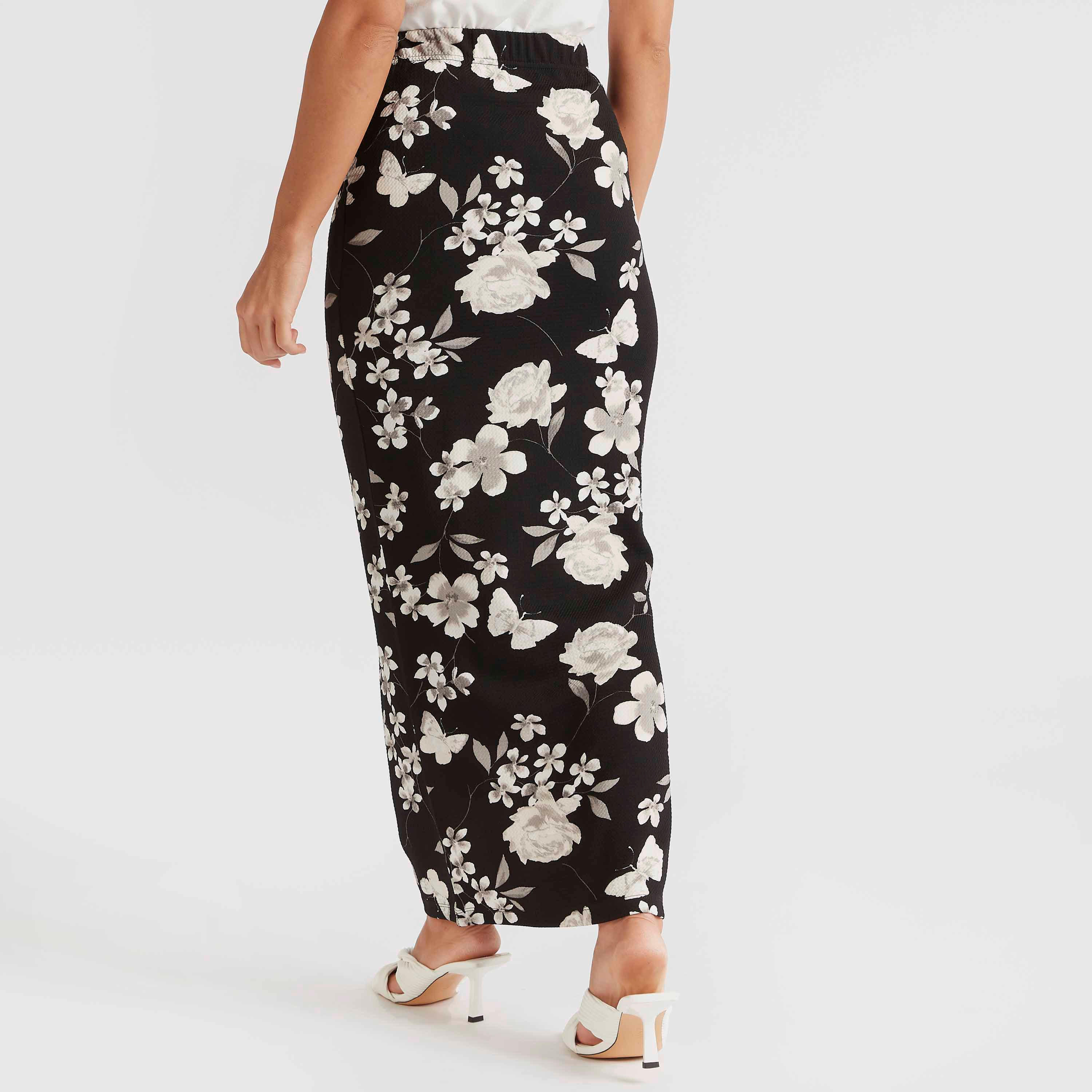 تنّورة طويلة ضيّقة بطبعات أزهار وخصر مطّاطي-women-clothing-bottoms-skirts-image-4