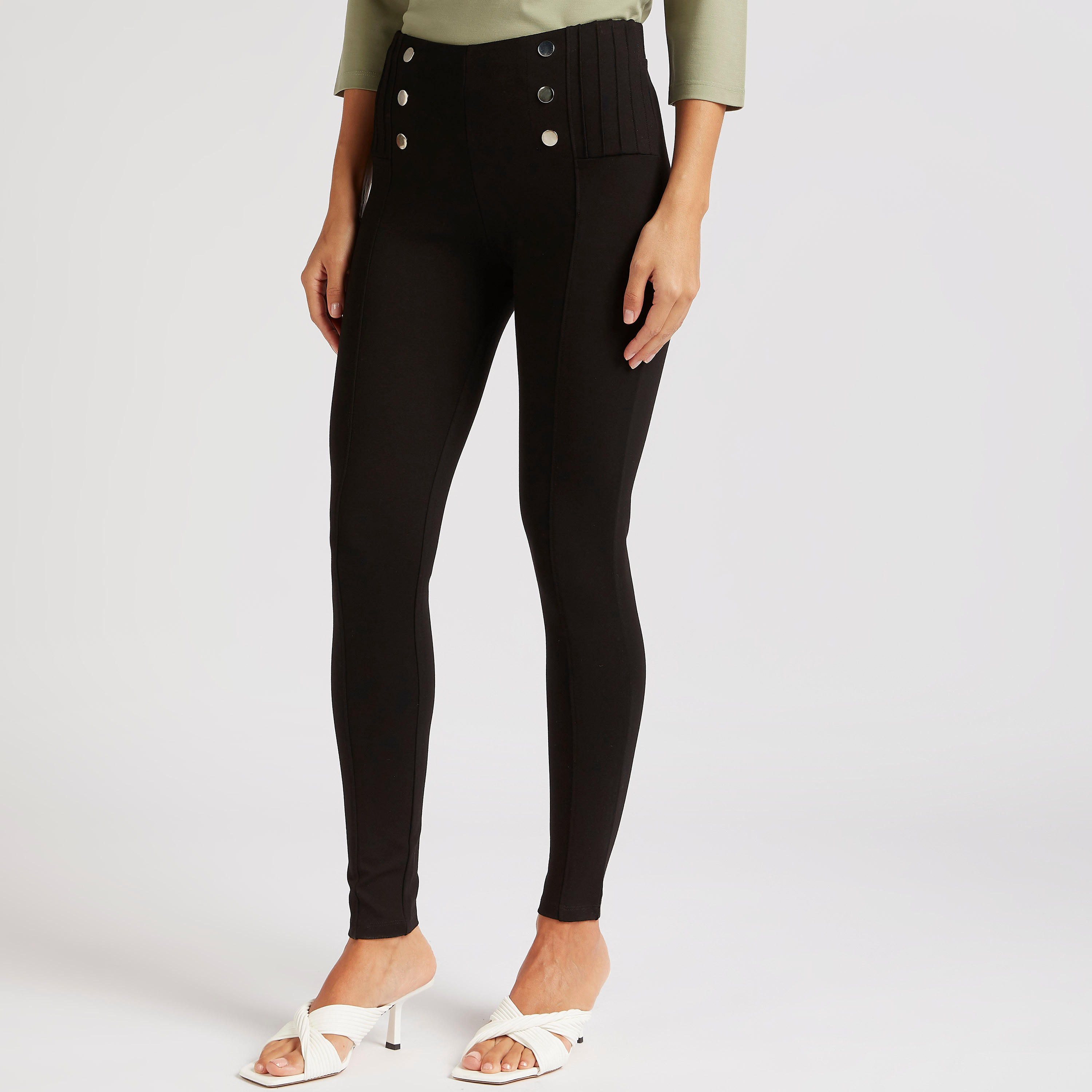بنطلون بونتي سادة بأزرار-women-clothing-bottoms-trousers-image-4