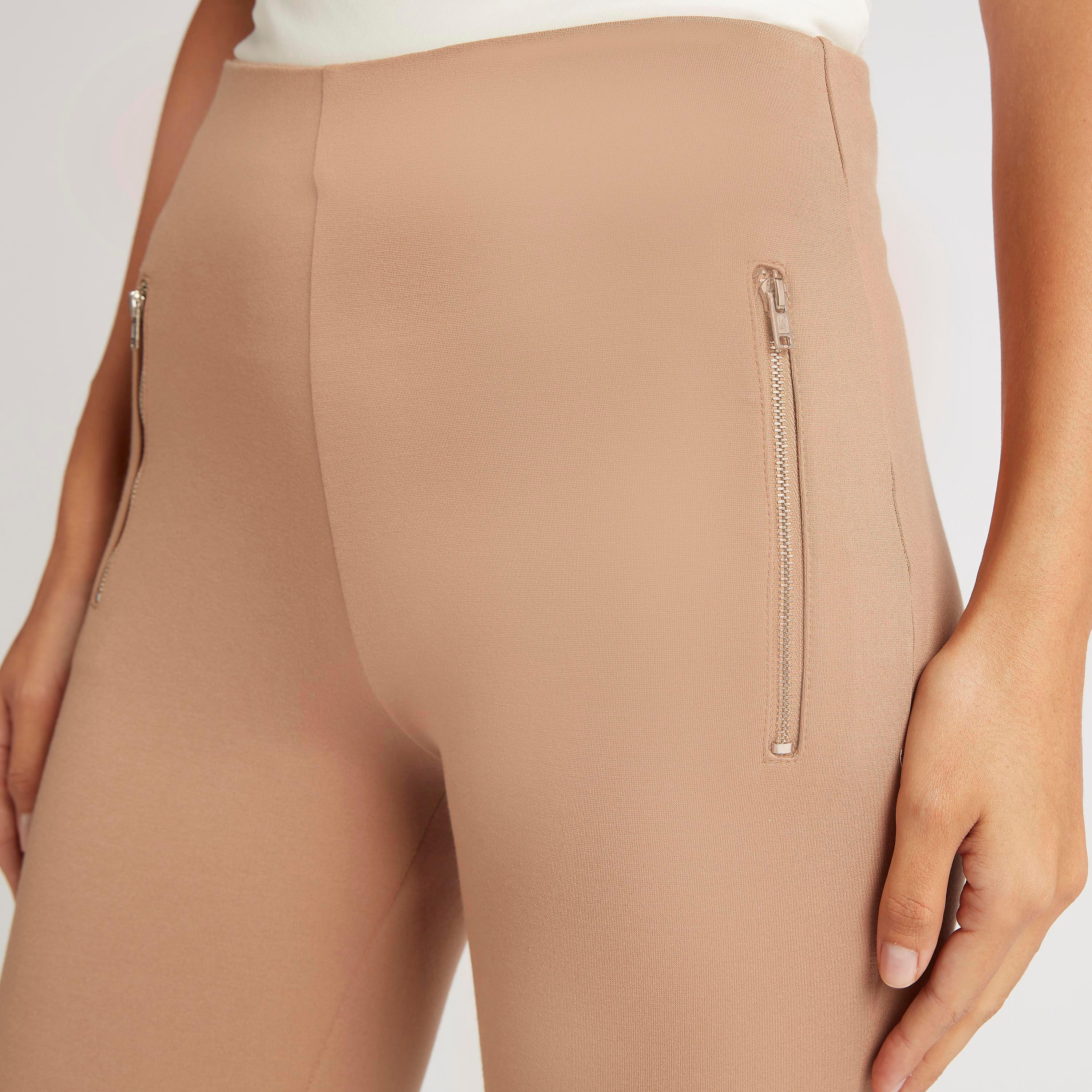 بنطلون تريقنز سادة بجيوب بسحاب-women-clothing-bottoms-leggings-image-2