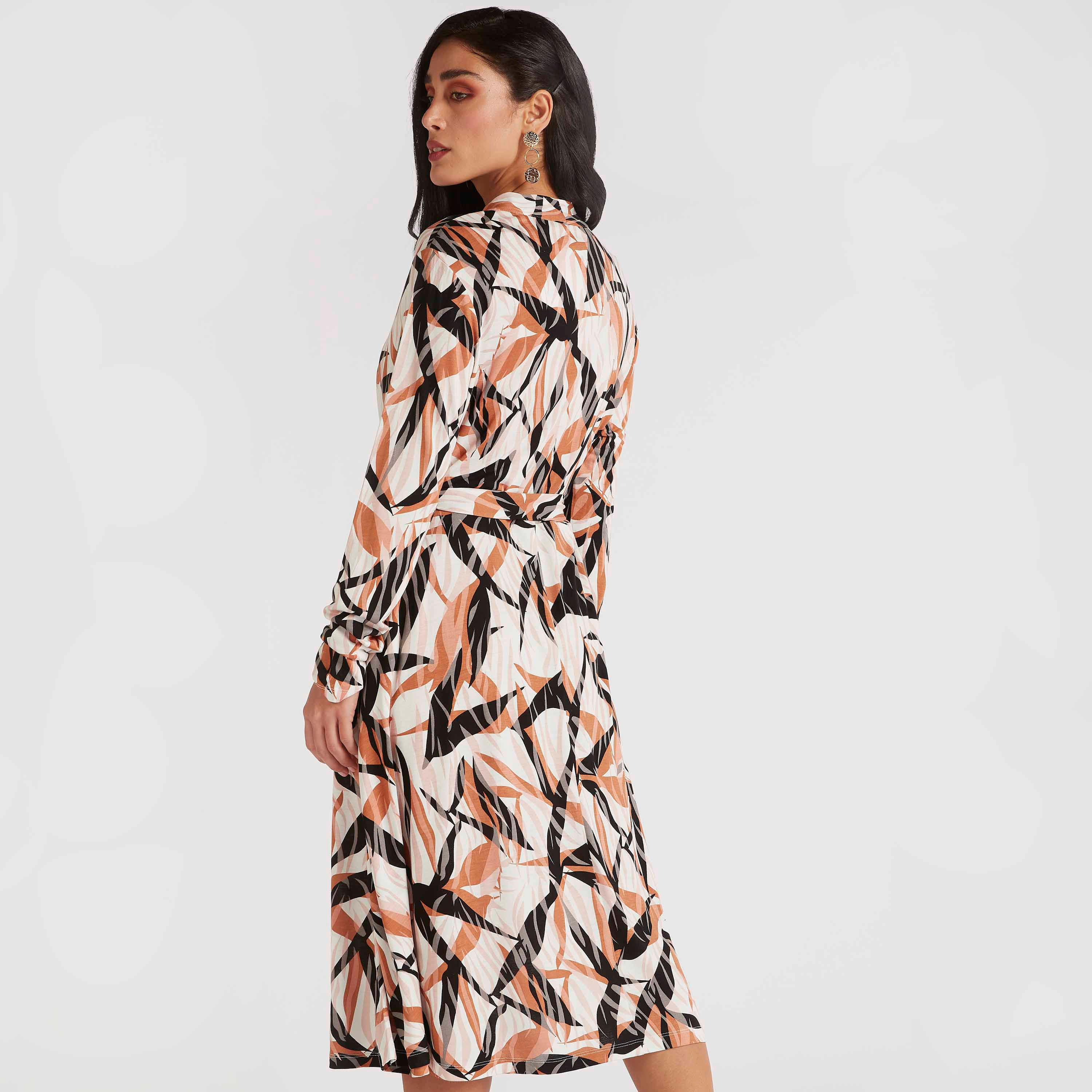 فستان إيه لاين ميدي بأربطة على الخصر-women-clothing-dresses-image-4