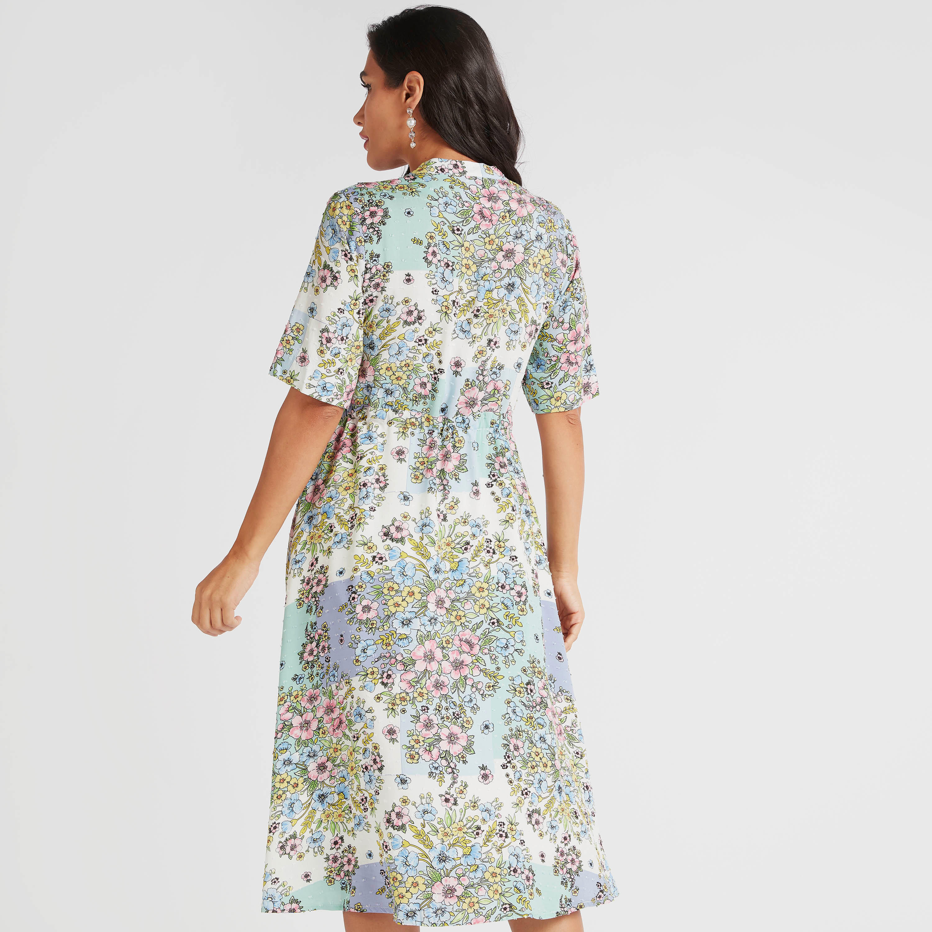 فستان إيه لاين ميدي بطبعات أزهار وأربطة وجيوب-women-clothing-dresses-image-4