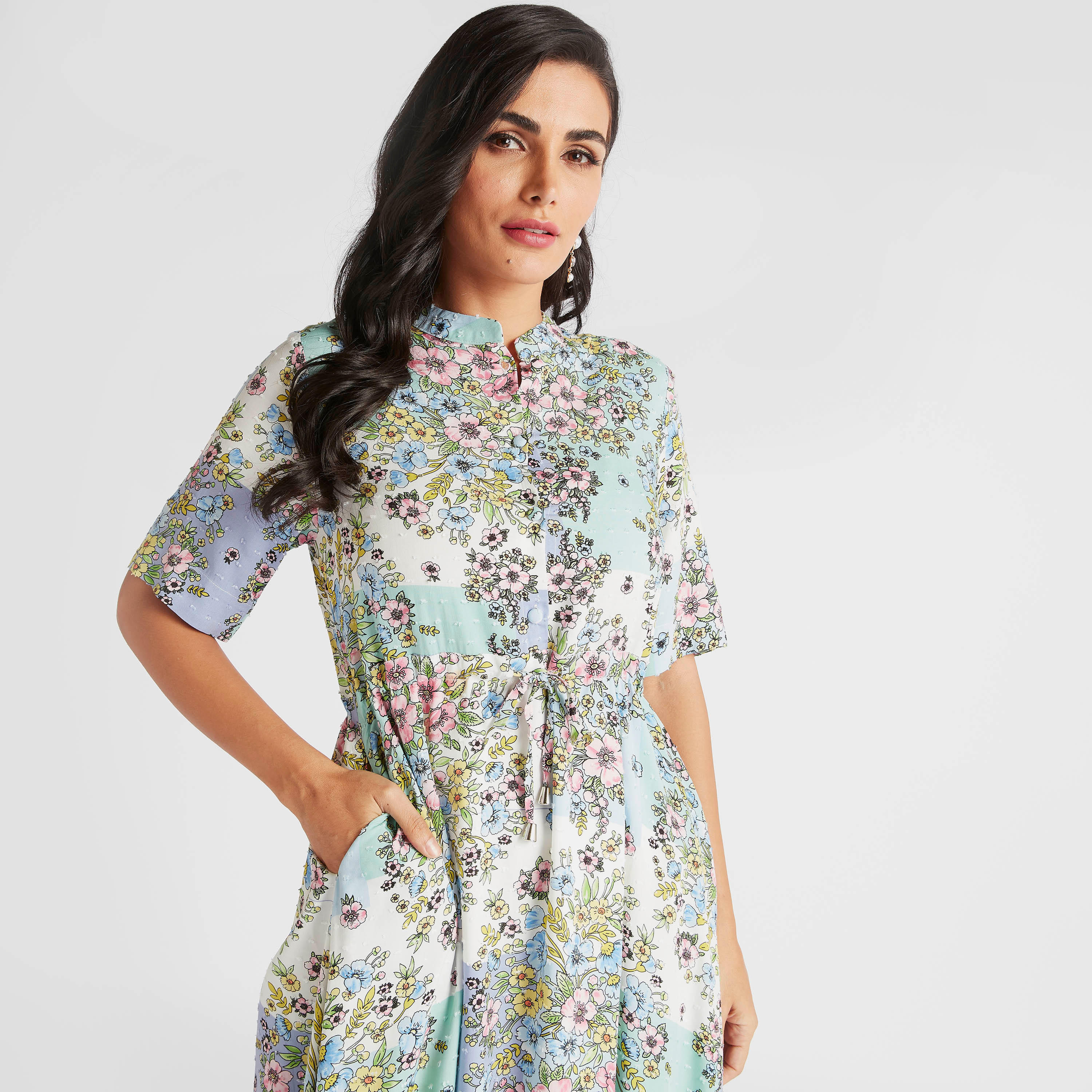 فستان إيه لاين ميدي بطبعات أزهار وأربطة وجيوب-women-clothing-dresses-image-6