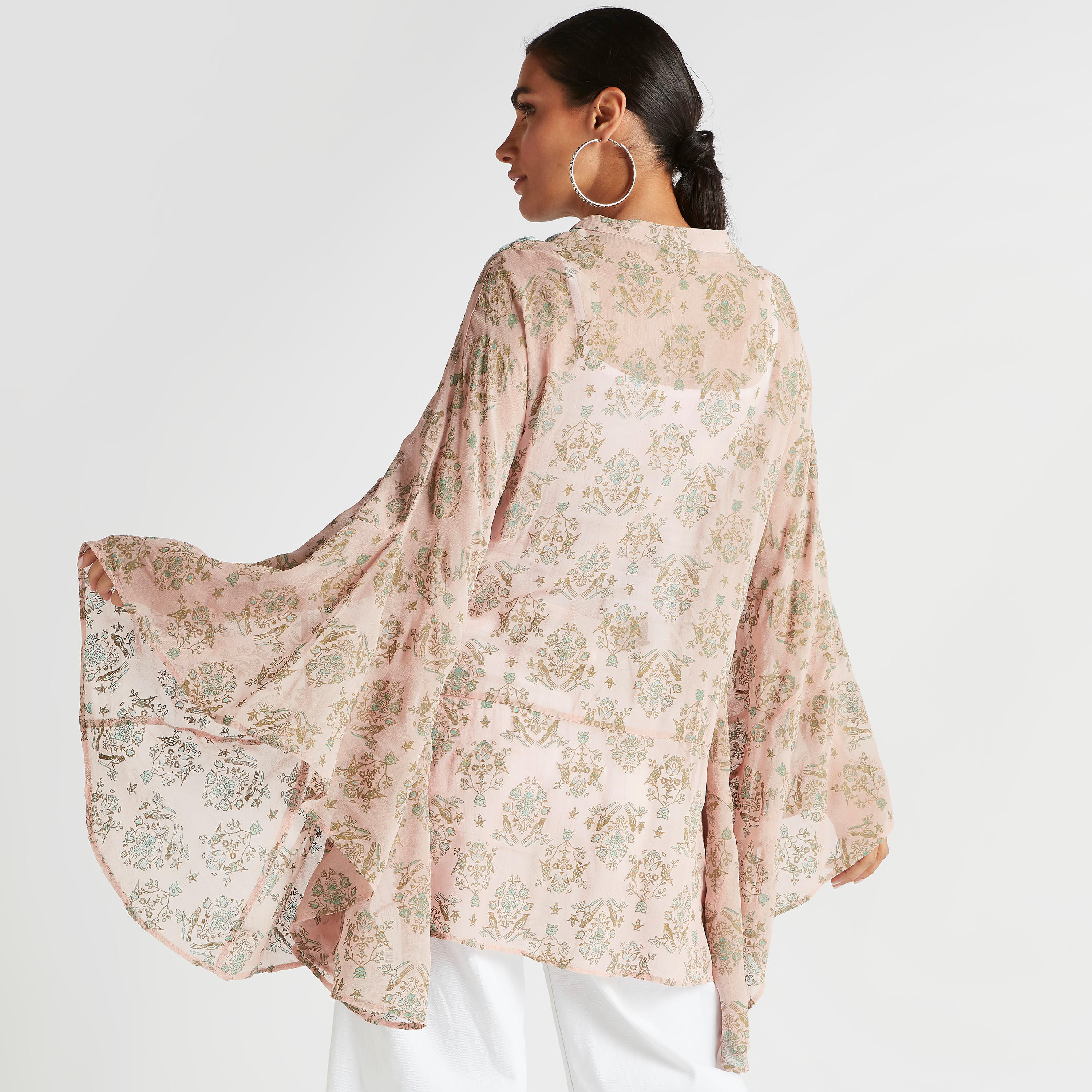 V-neck Embellished Tunic with Flared Sleeves-women-clothing-shirtsandblouses-blouses-image-4