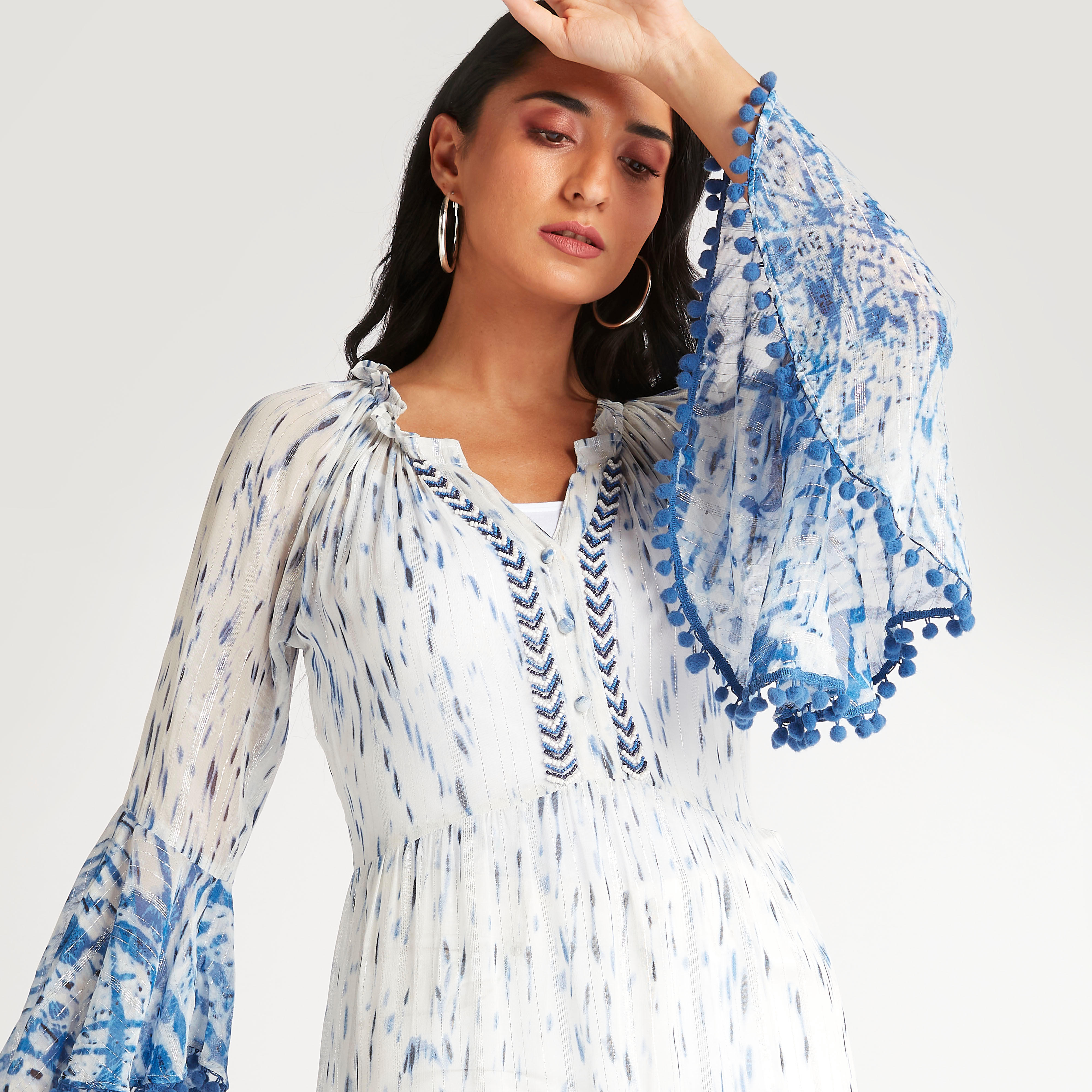 فستان طويل مزين بالخرز وتفاصيل دانتيل وبوم بوم-women-clothing-dresses-image-6