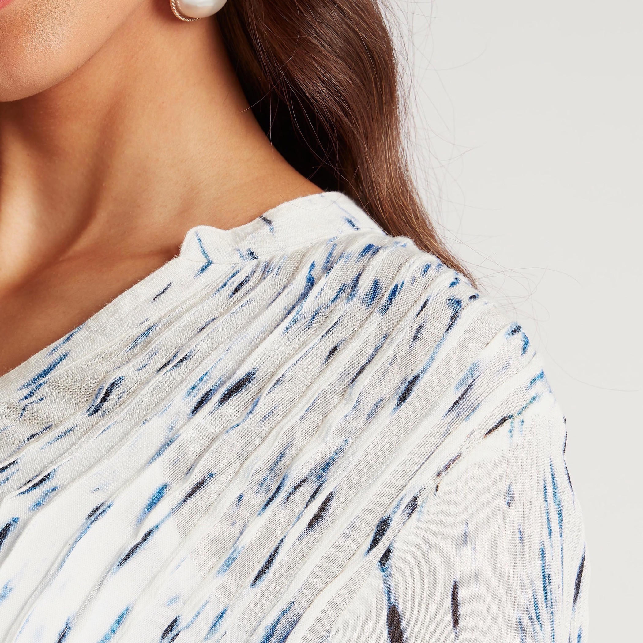 تونيك بطبعات وأكمام مستديرة وياقة ماندارين-women-clothing-shirtsandblouses-blouses-image-7