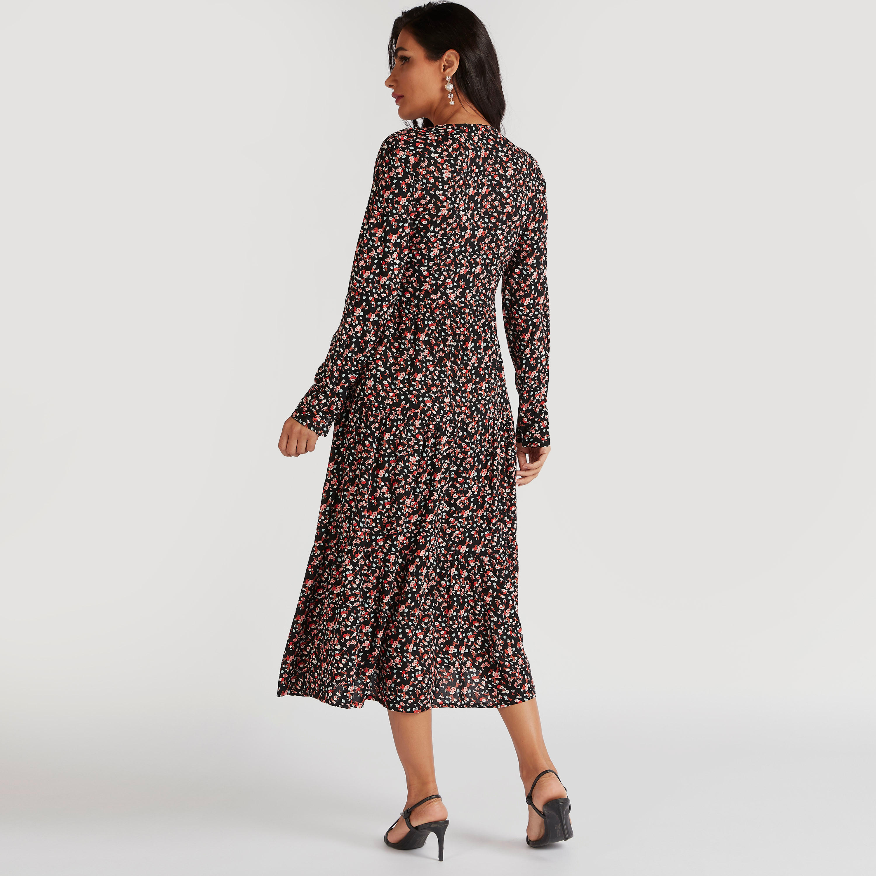 فستان ميدي ملفوف بأربطة وجيوب وطبعات أزهار-women-clothing-dresses-image-4