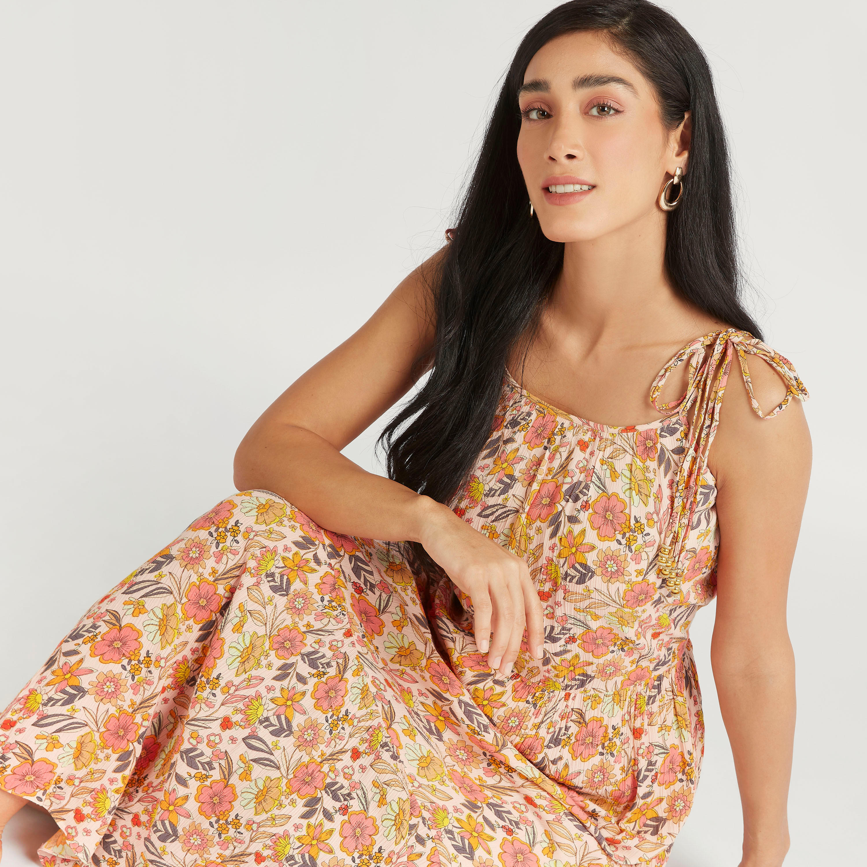 فستان إيه لاين طويل بطبعات أزهار وأربطة كتف-women-clothing-dresses-image-1